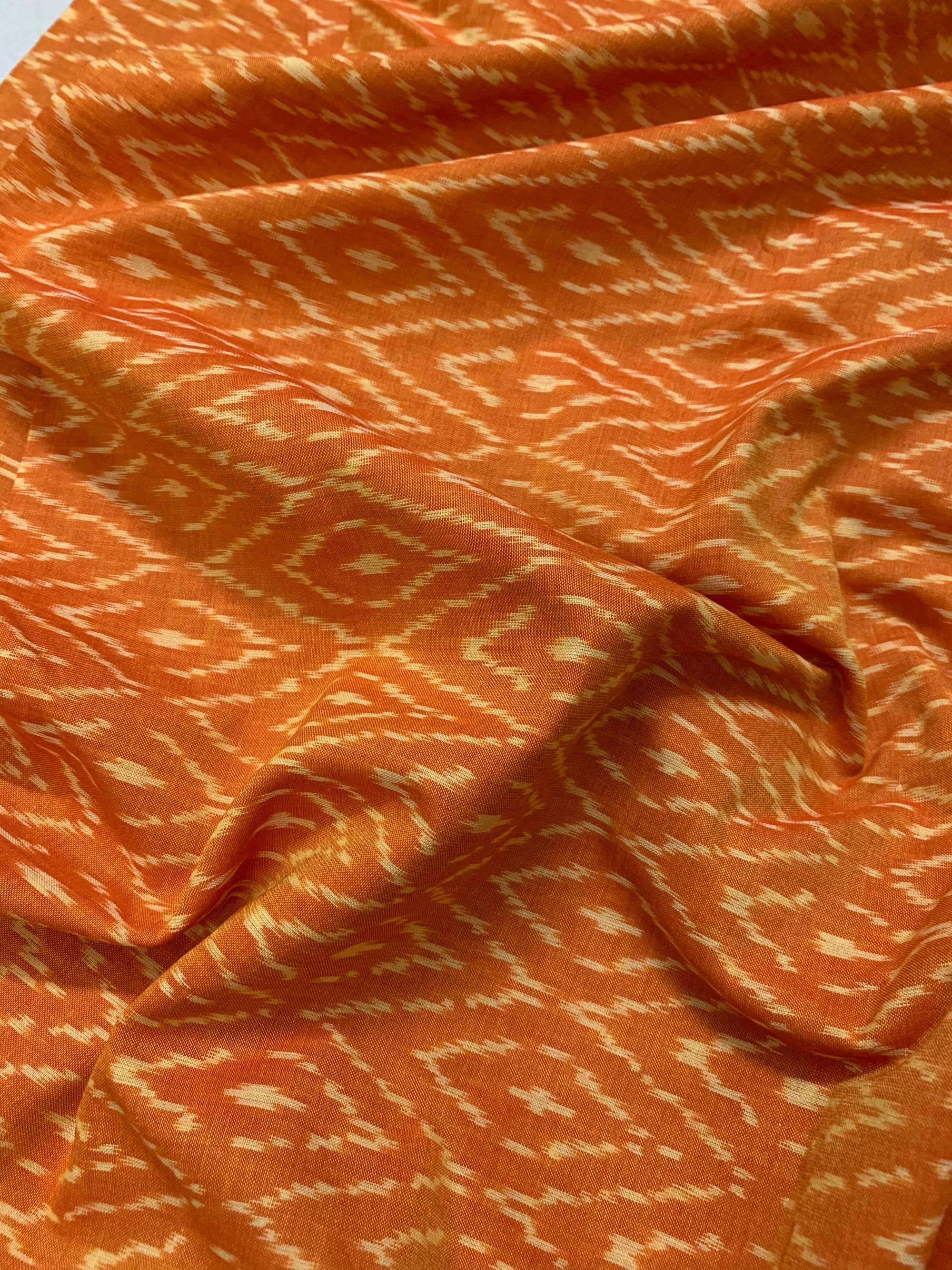 Ikat mercerised cotton fabric