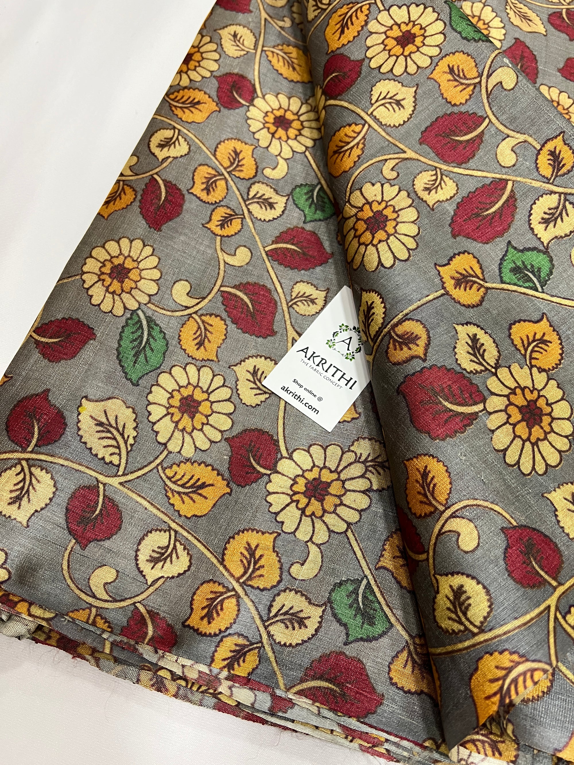 Digital Printed handloom pure tussar silk fabric