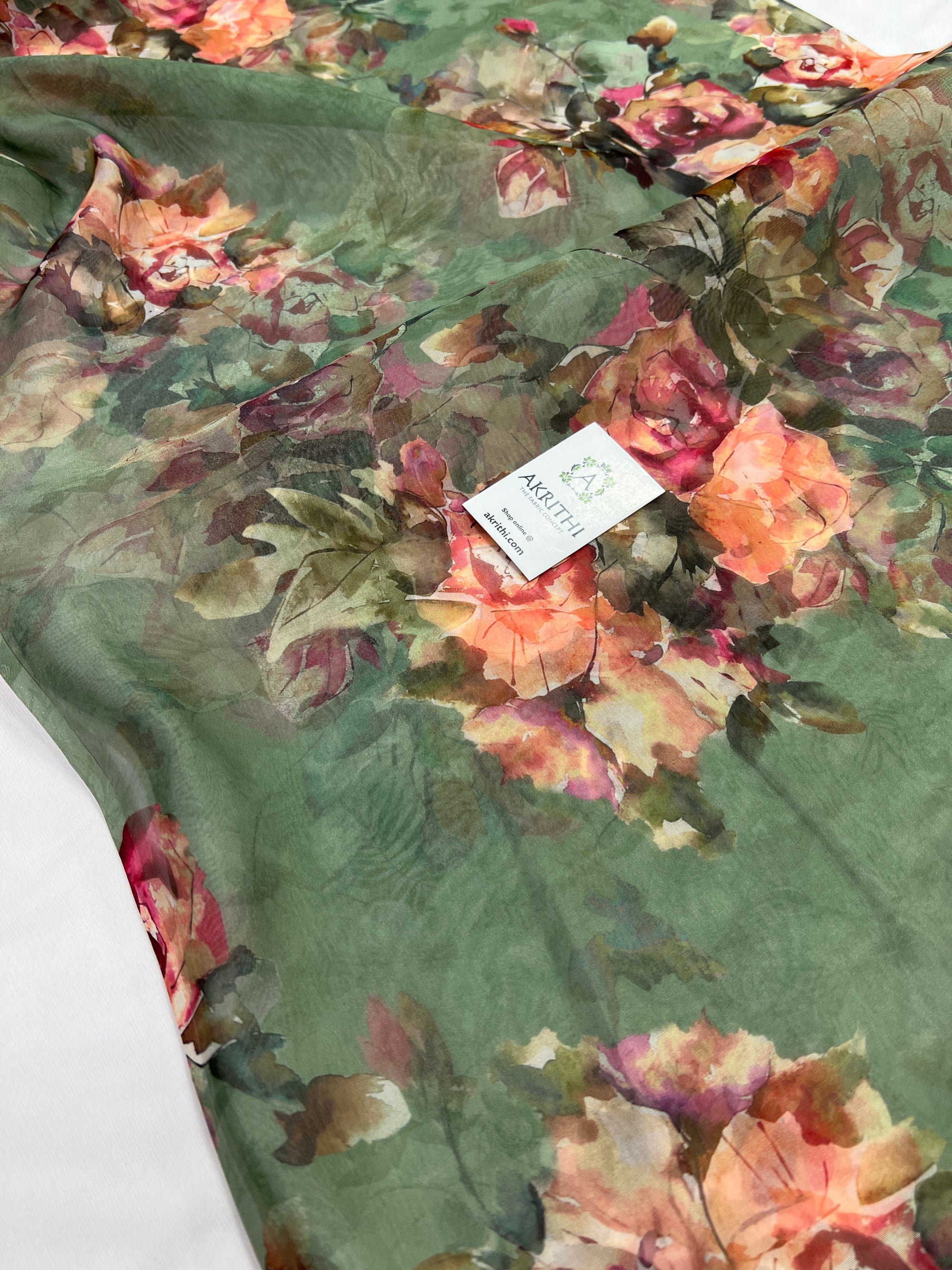 Digital floral Printed organza fabric