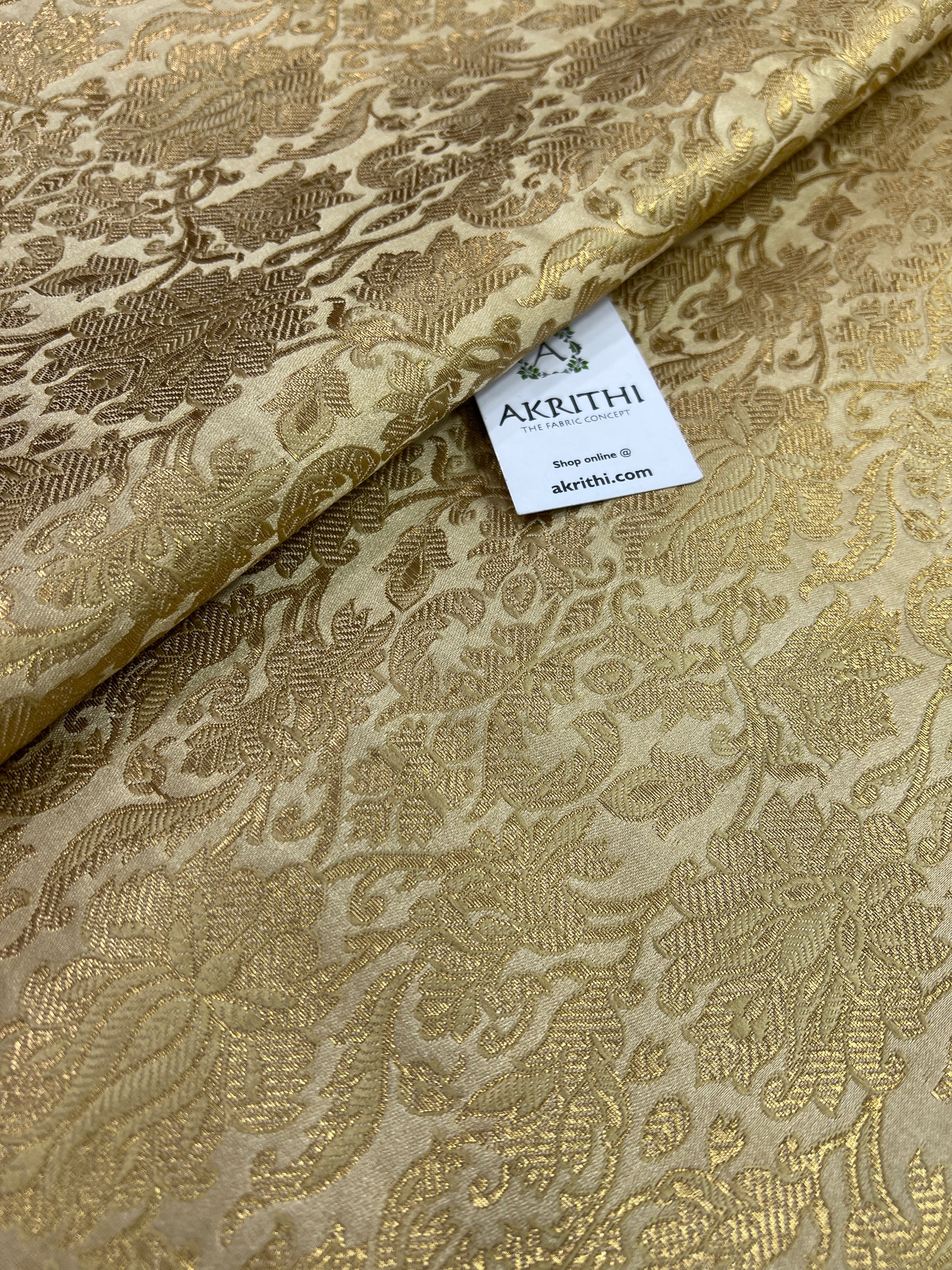 Banarasi brocade fabric beige