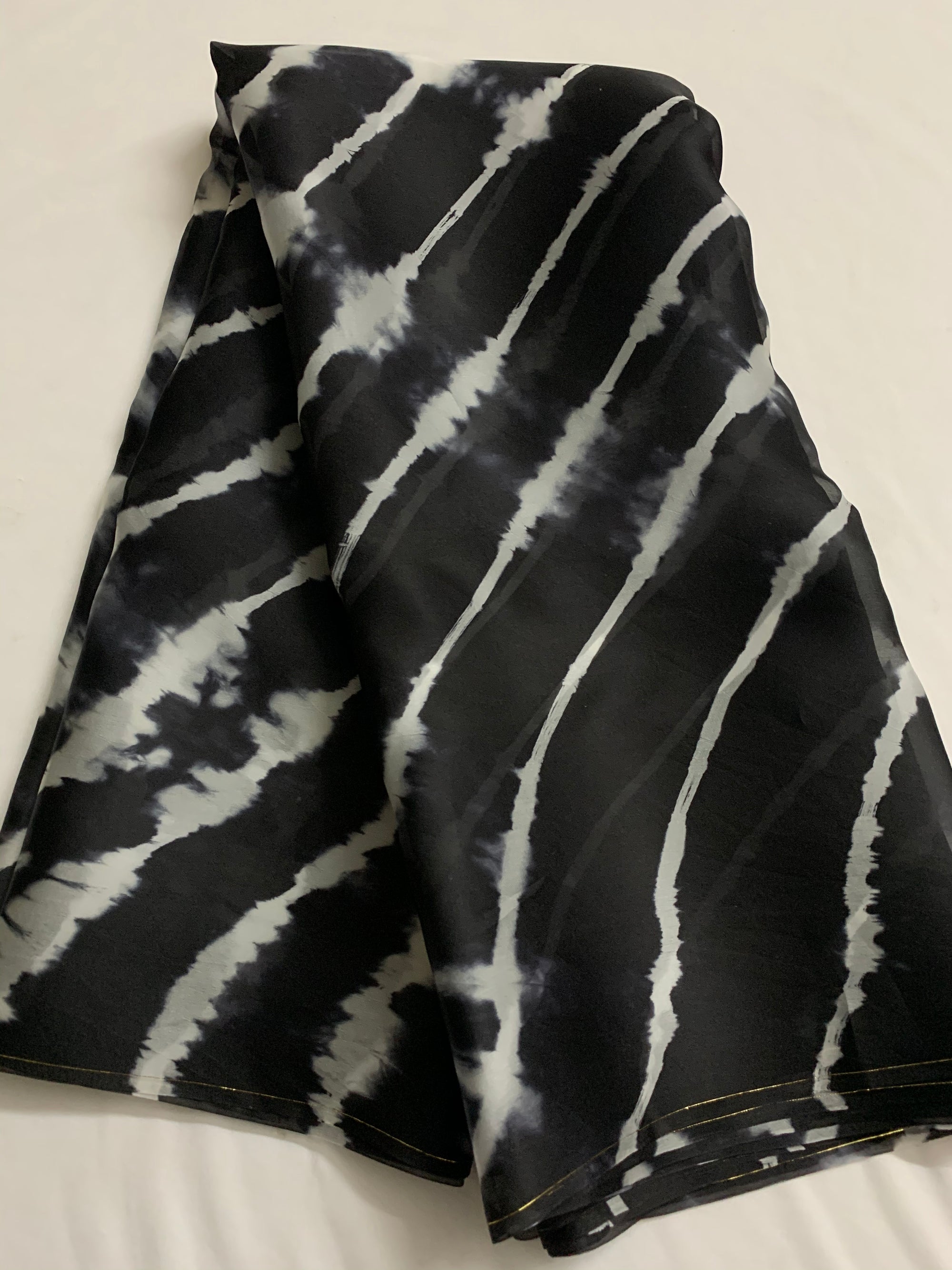 PURE SILK SATIN ORGANZA LEHERIYA SAREE