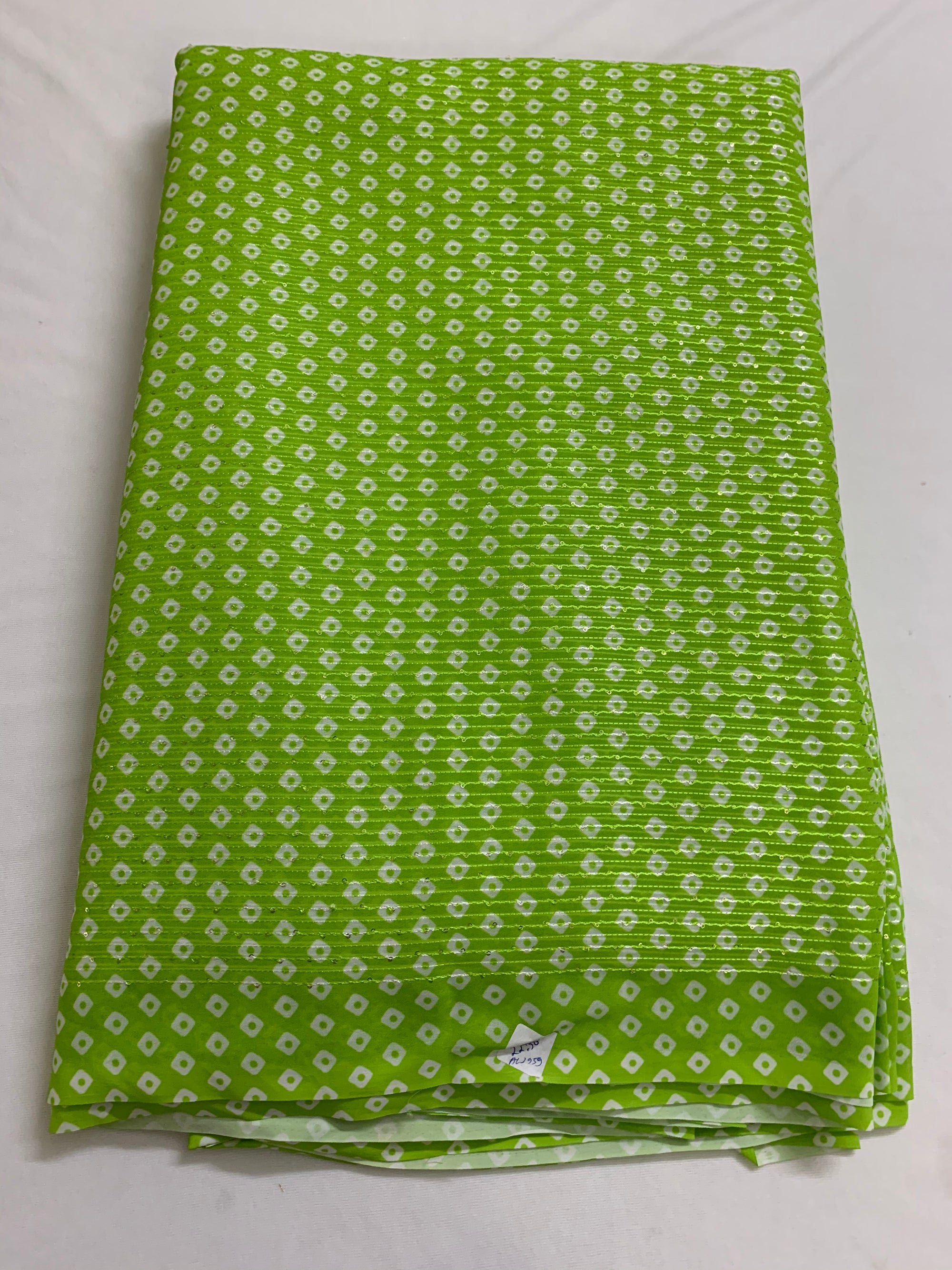 Embroidery on bandhani georgette fabric