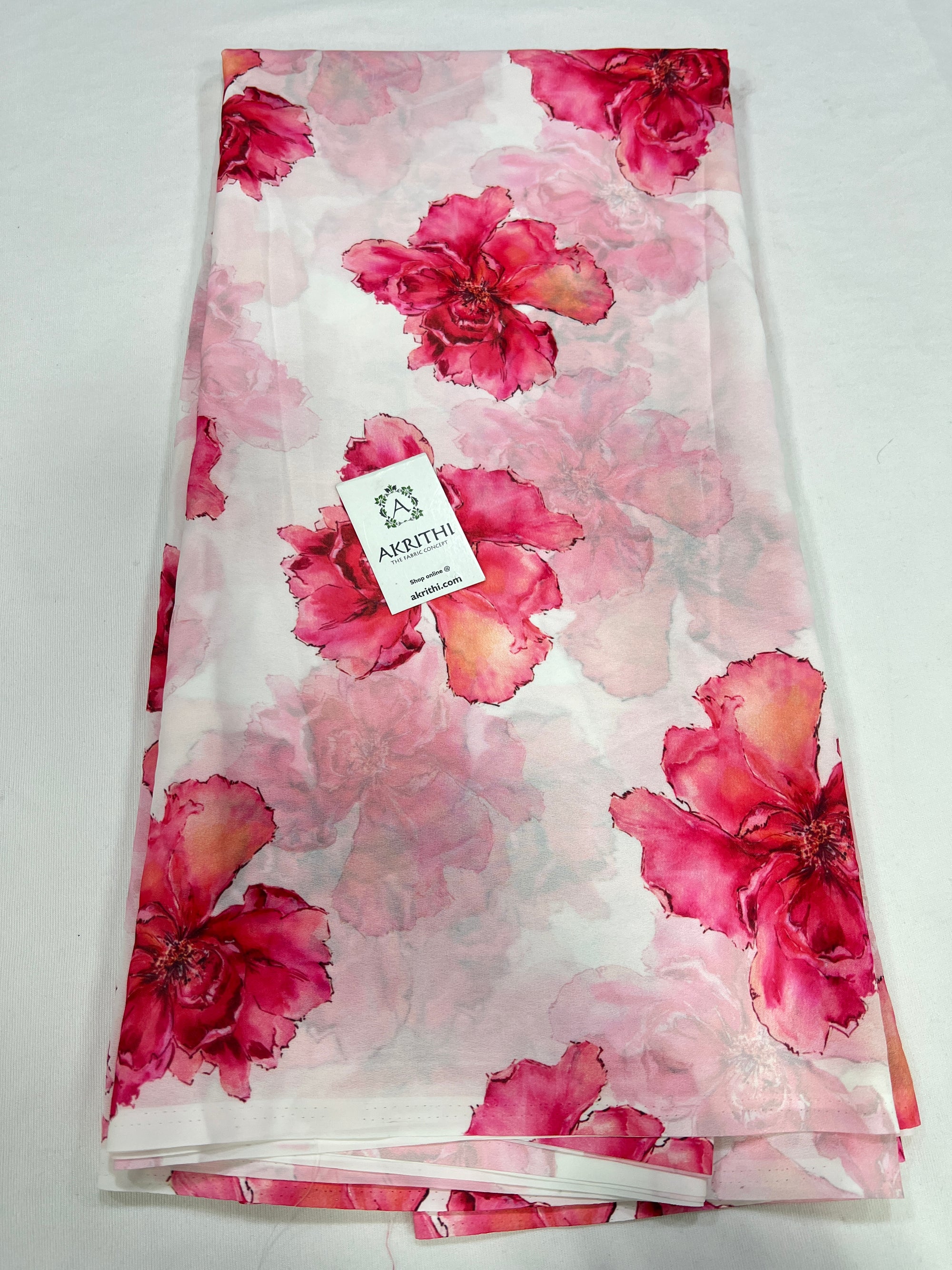 Digital floral printed georgette fabric