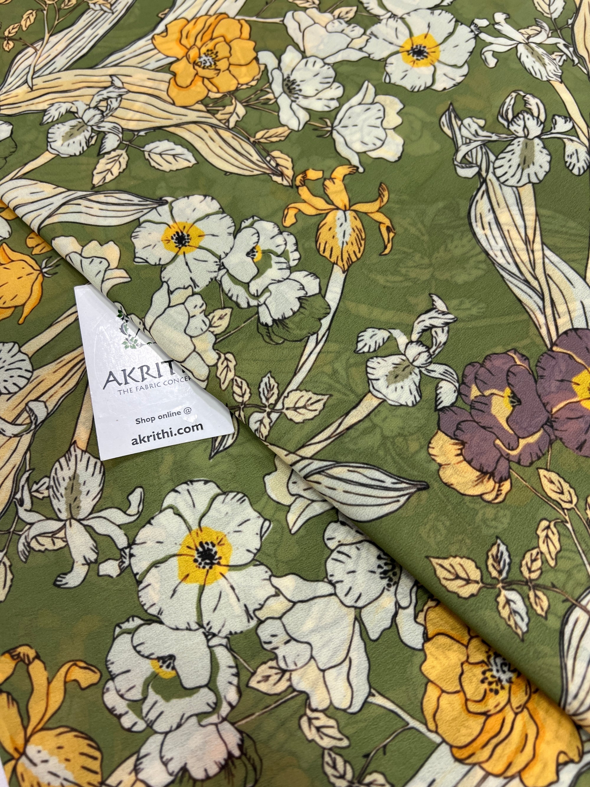 Digital floral printed georgette fabric