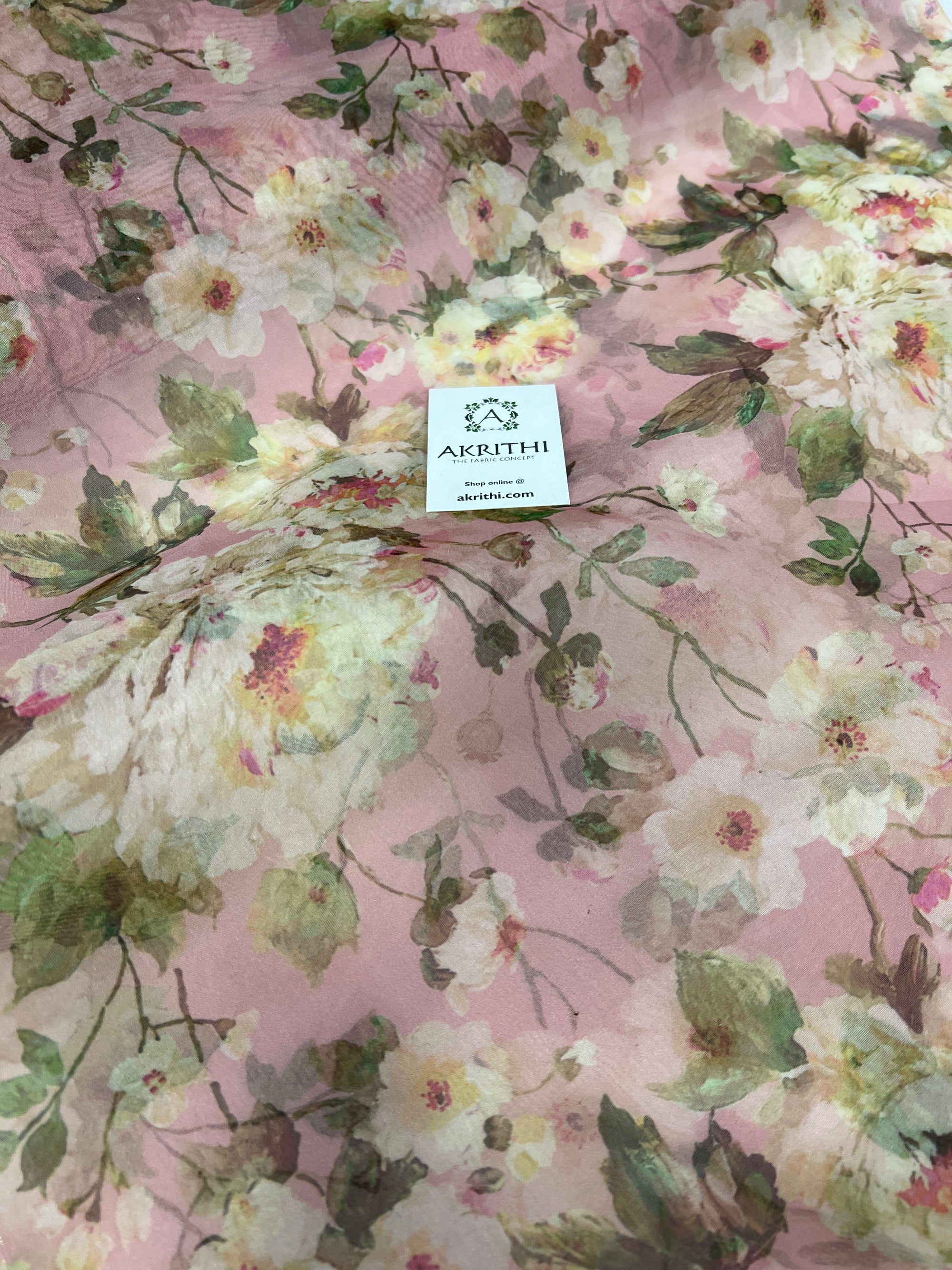 Digital floral Printed organza fabric