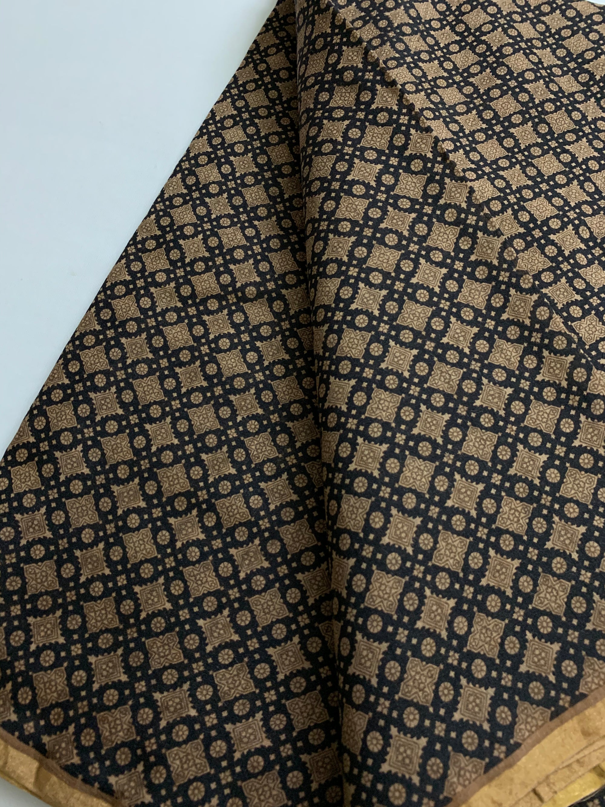 Printed handloom pure munga silk fabric