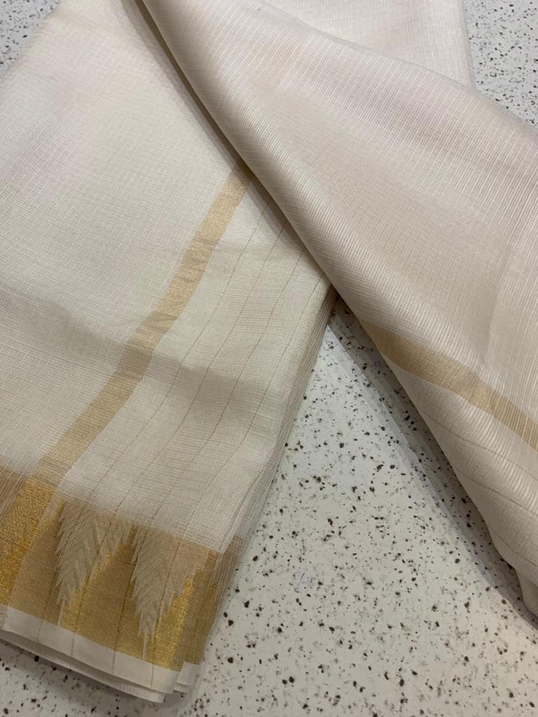 Pure kota silk saree with temple border