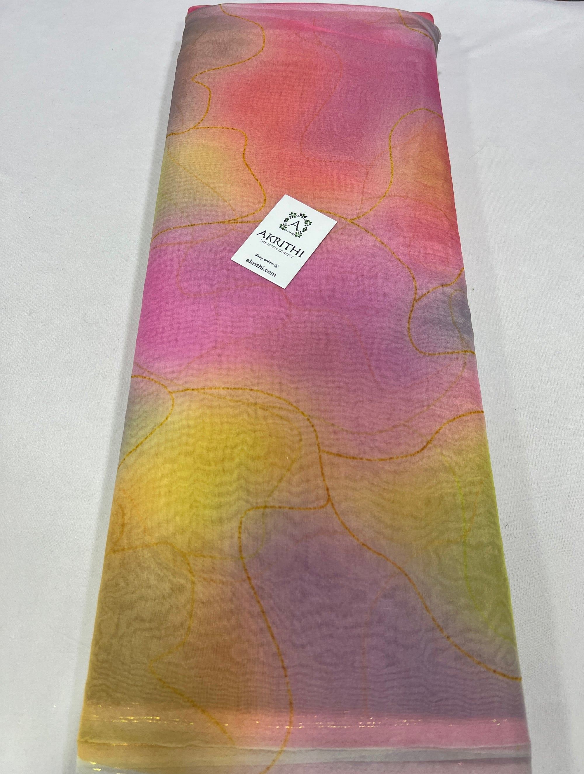 Digital floral Printed organza fabric