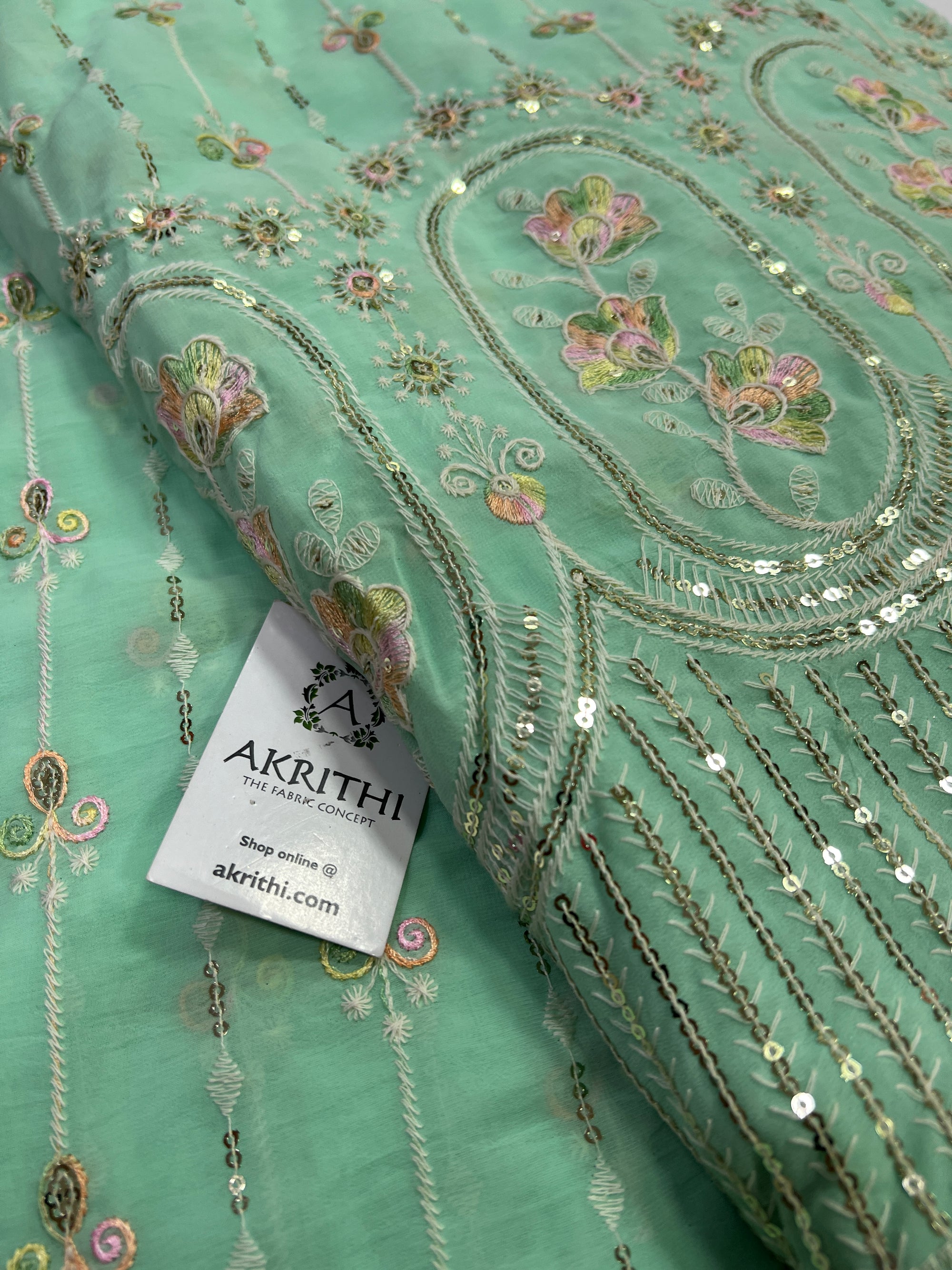 Embroidery on georgette fabric
