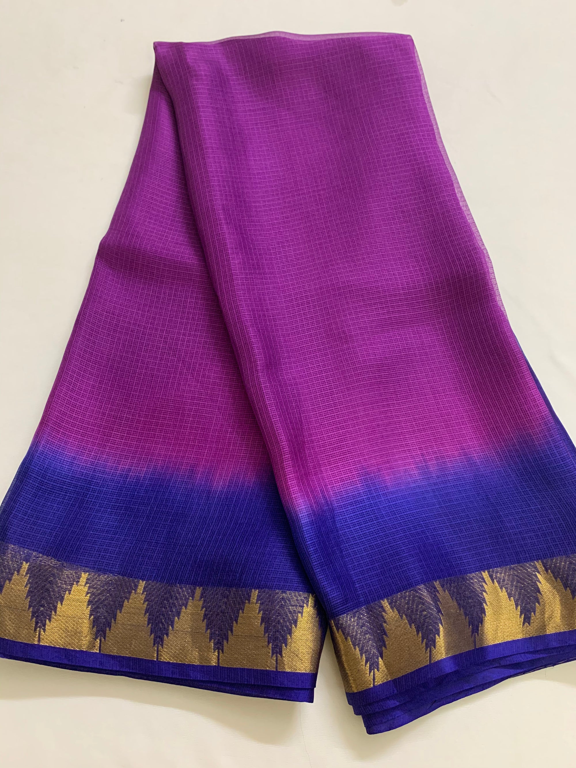 Pure kota silk saree with temple border