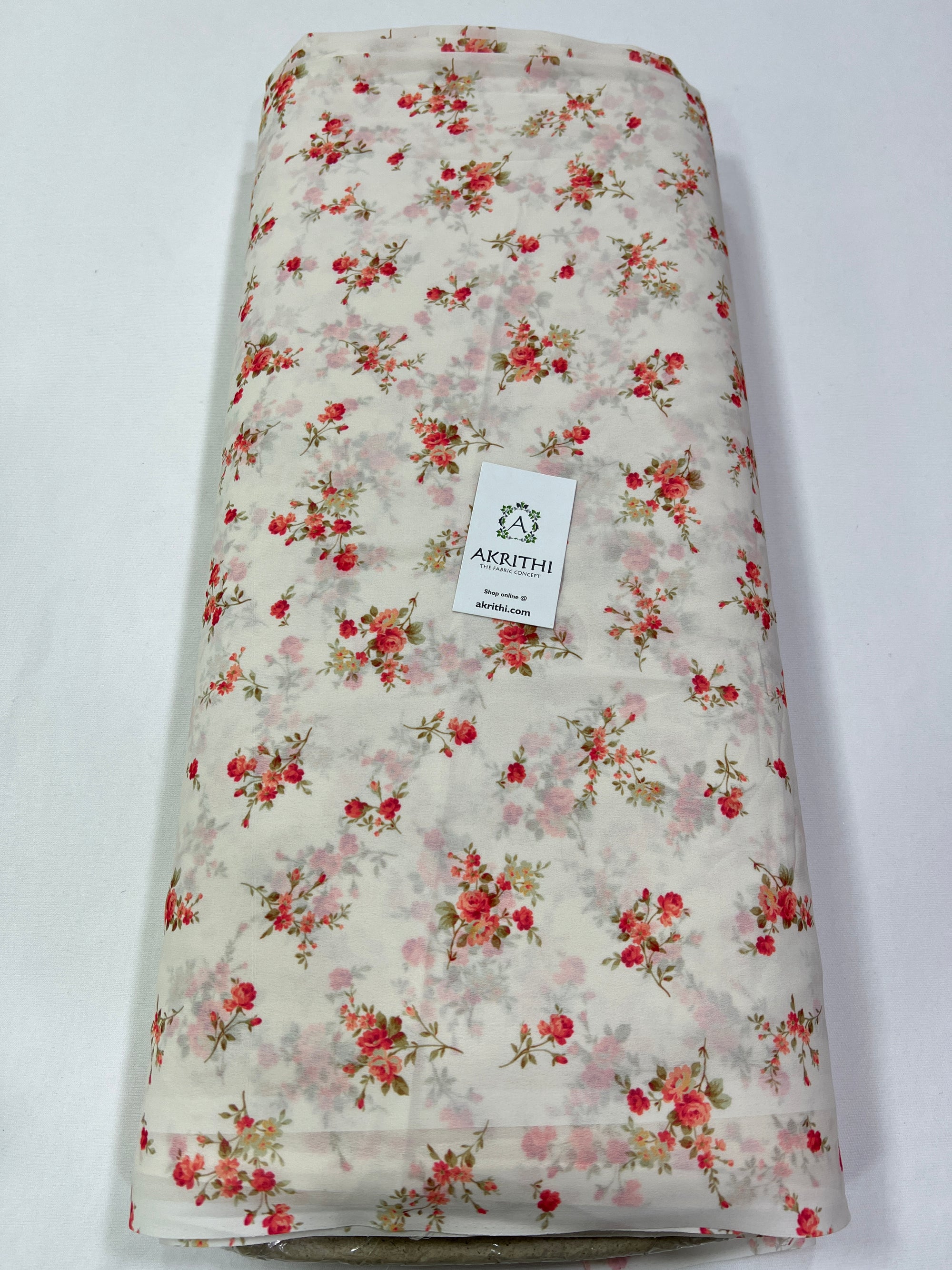 Digital floral printed georgette fabric