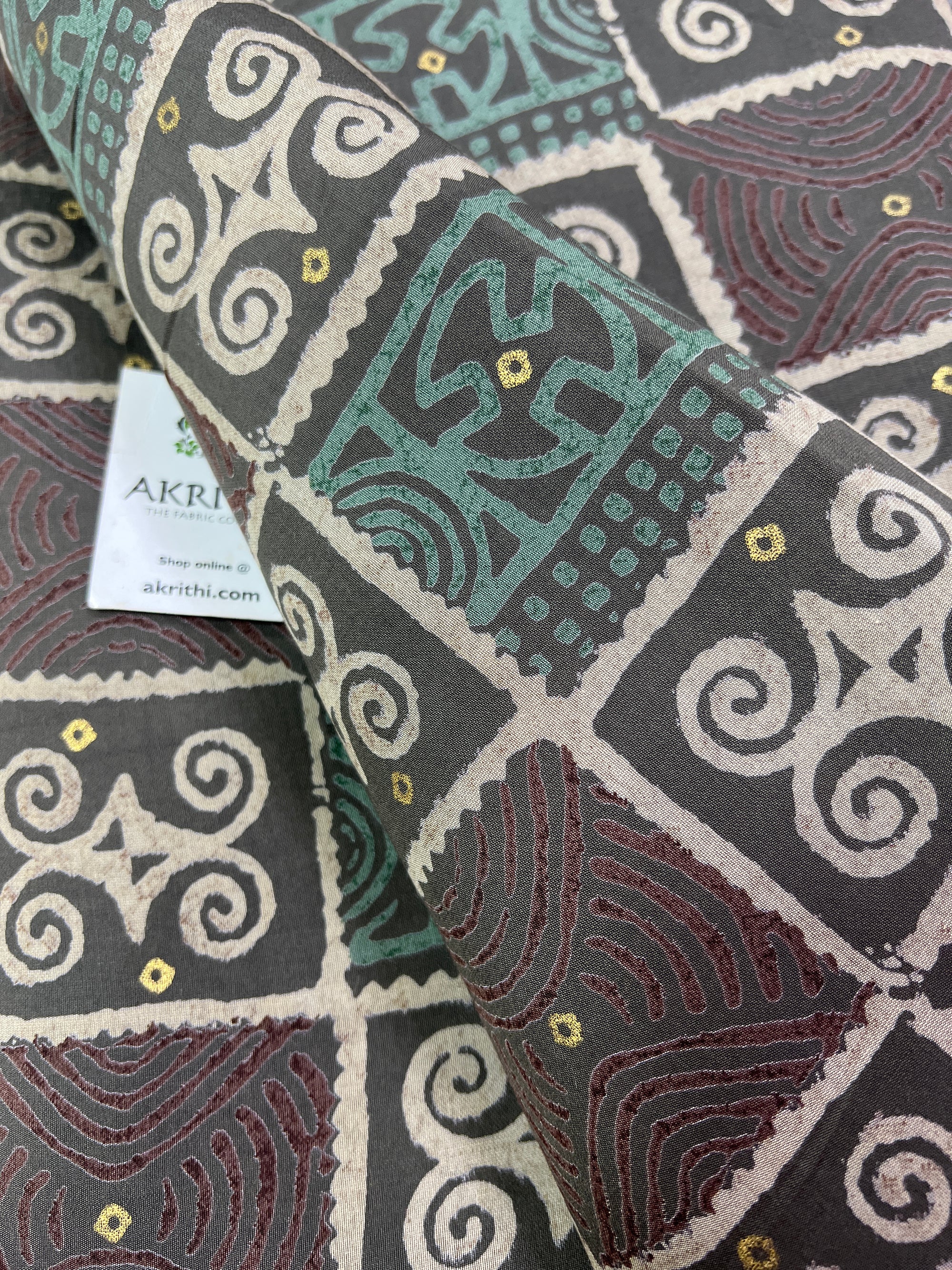 Digital printed Silk fabric with foil