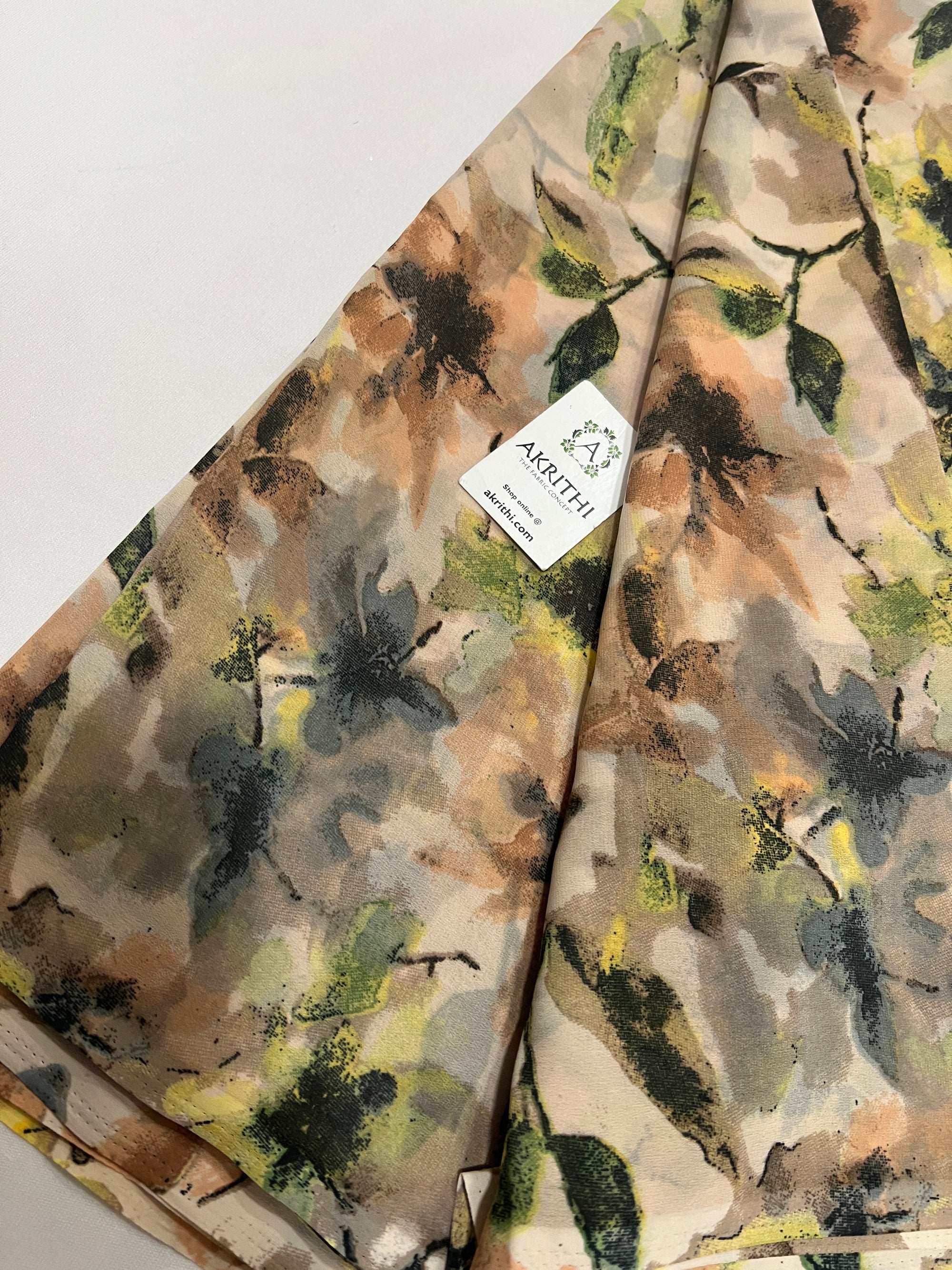 Digital floral printed georgette fabric