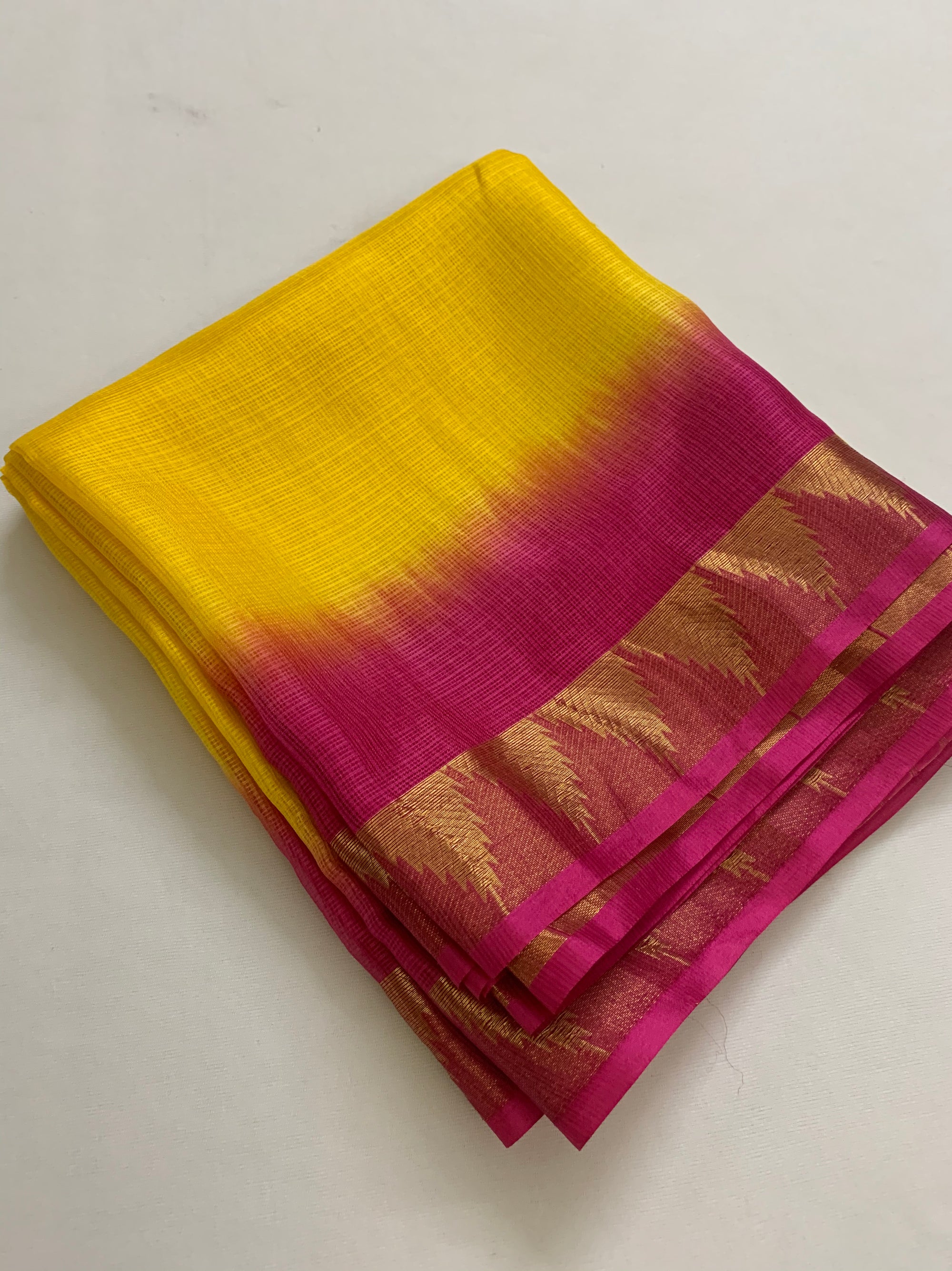 Pure kota silk saree with temple border