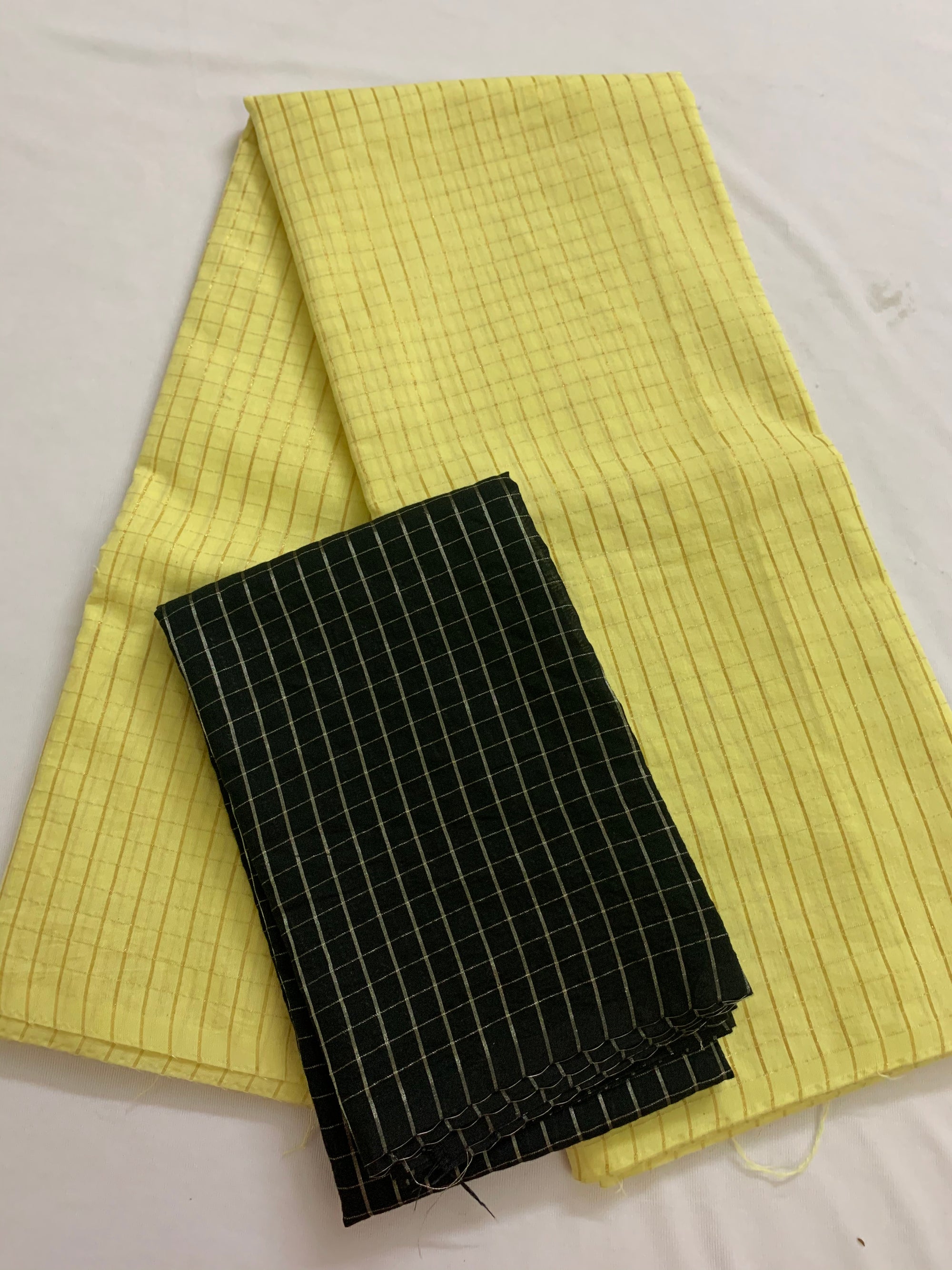Silk cotton zari checks saree