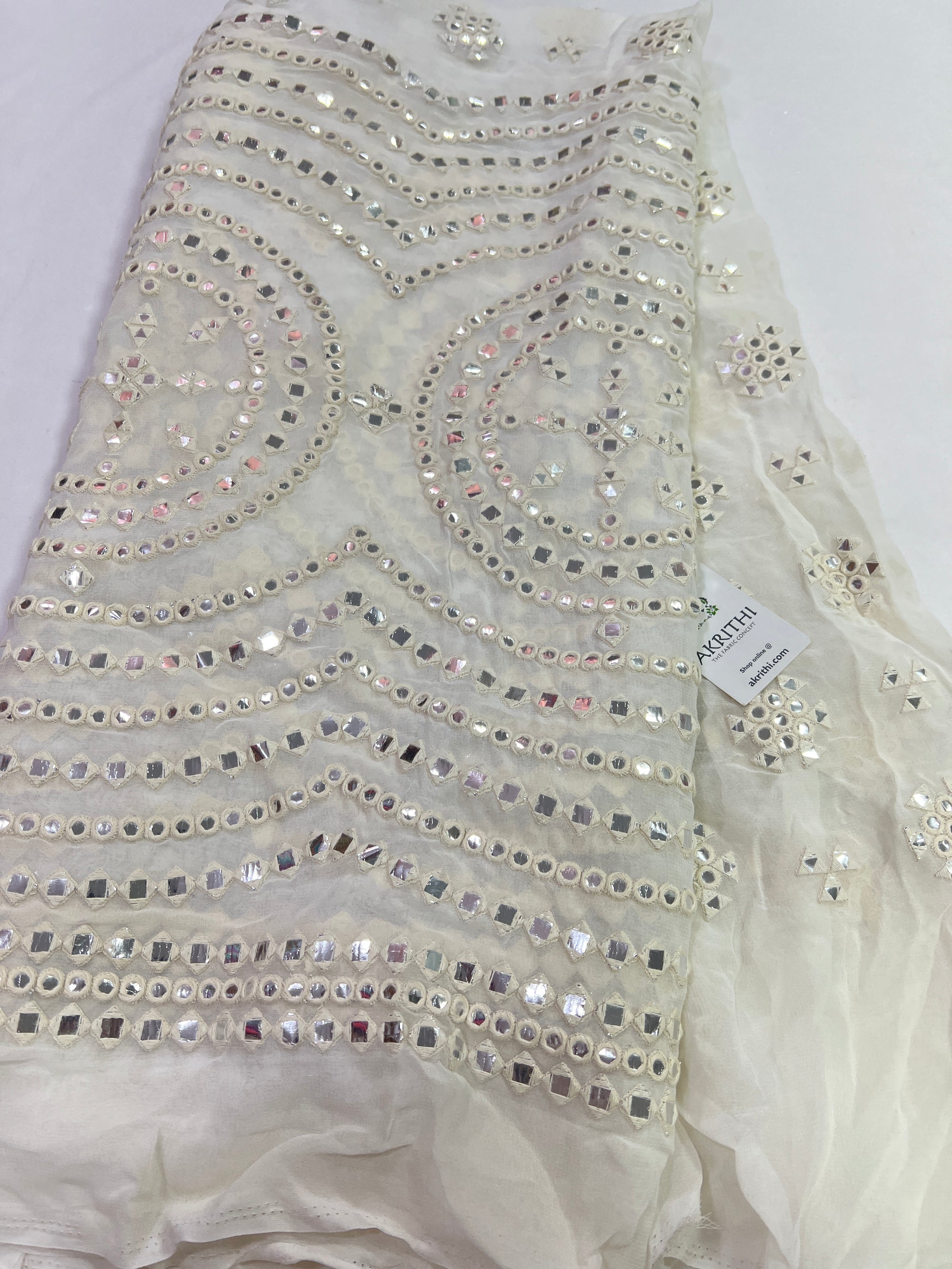 Embroidery on georgette fabric