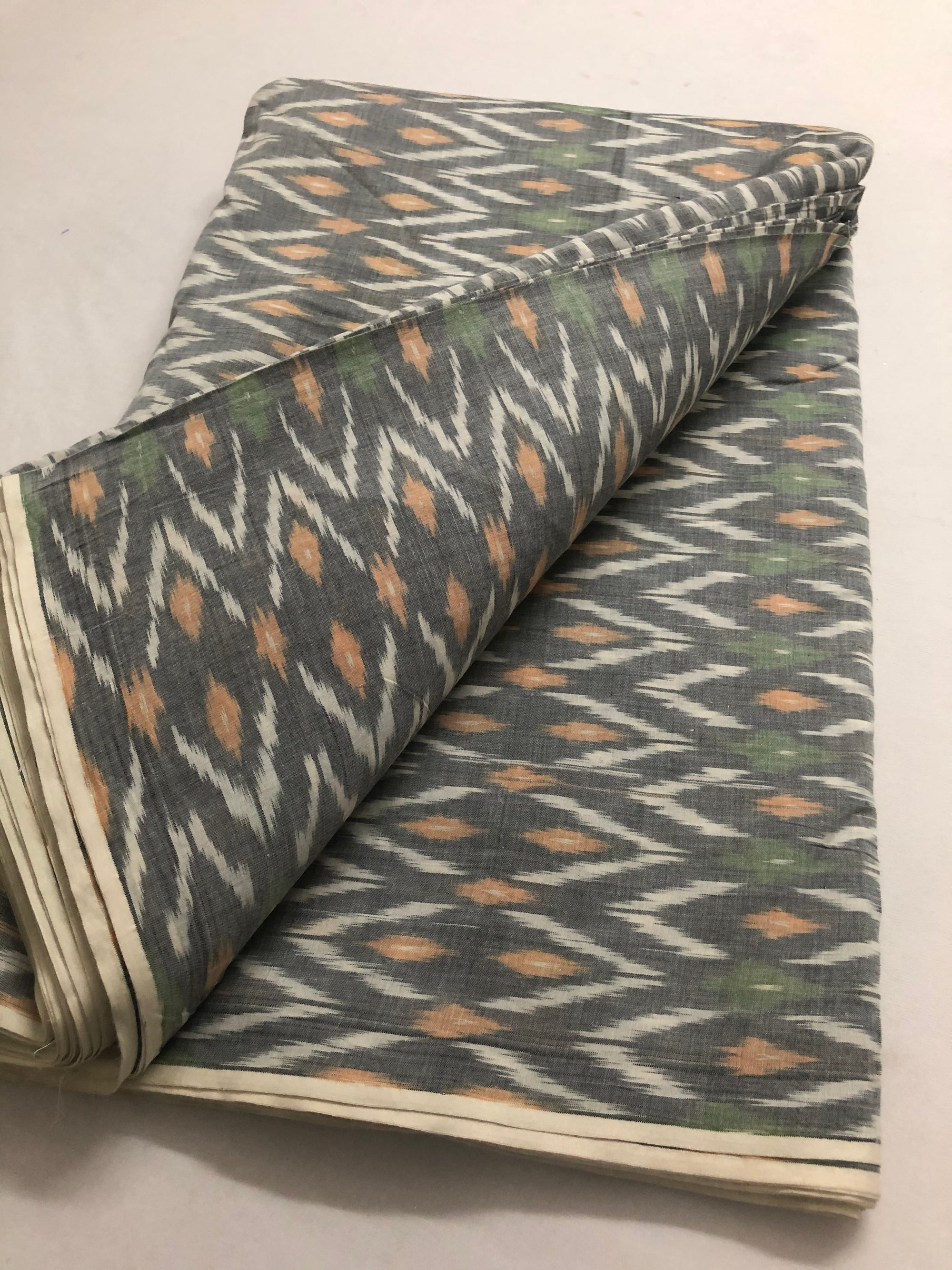 Ikat mercerised cotton fabric