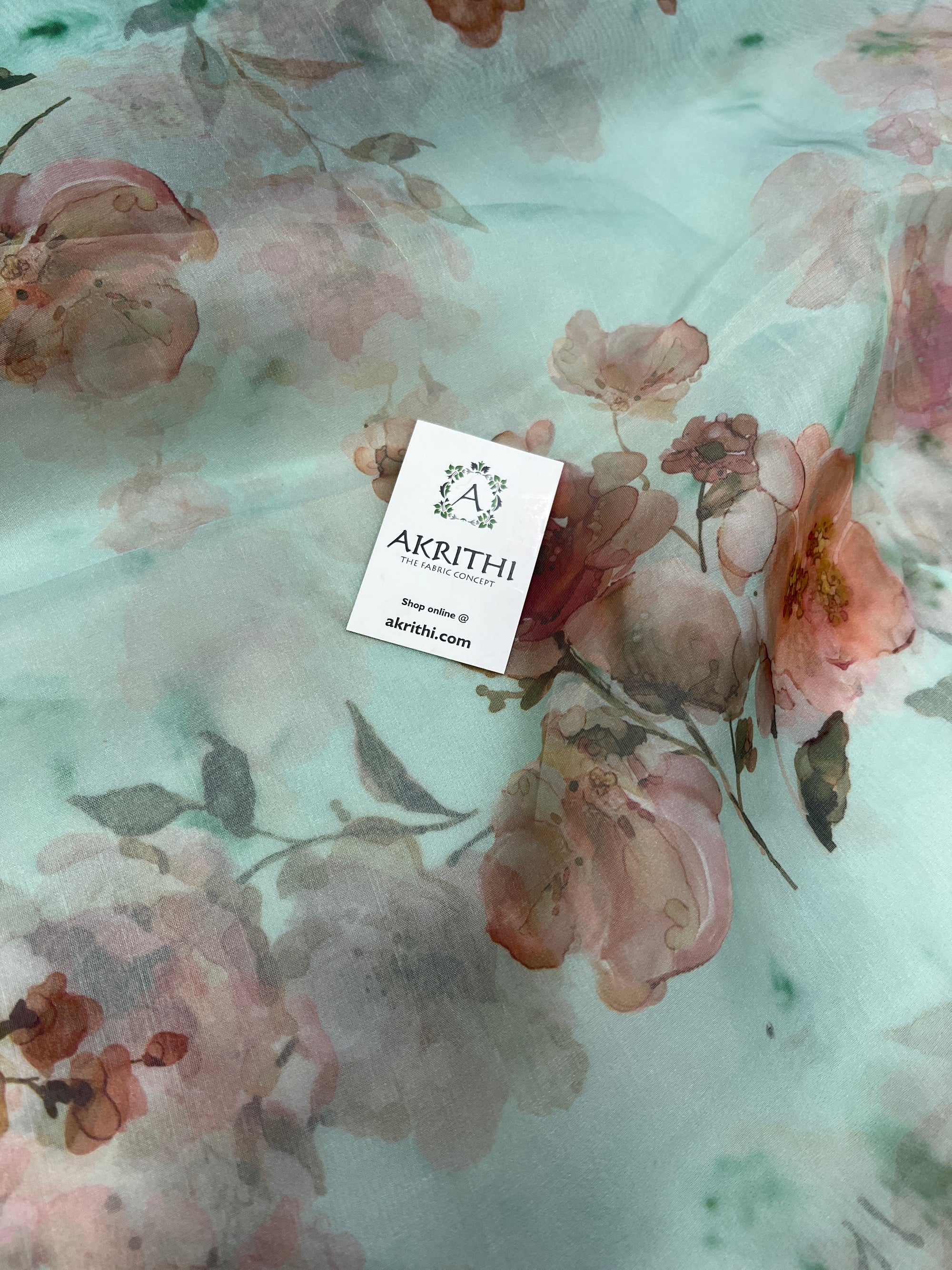 Digital floral Printed organza fabric