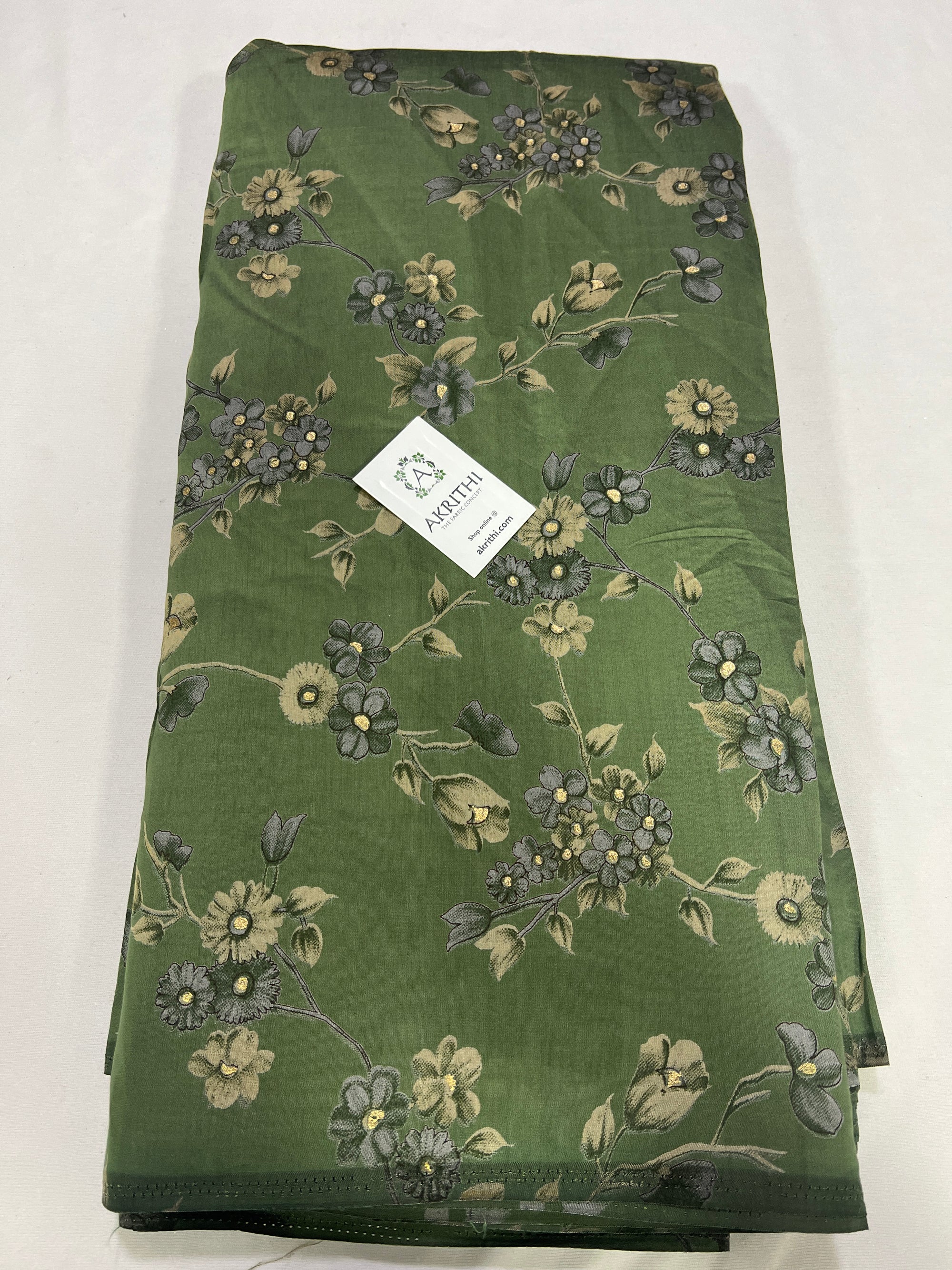 Digital printed silk fabric with foil