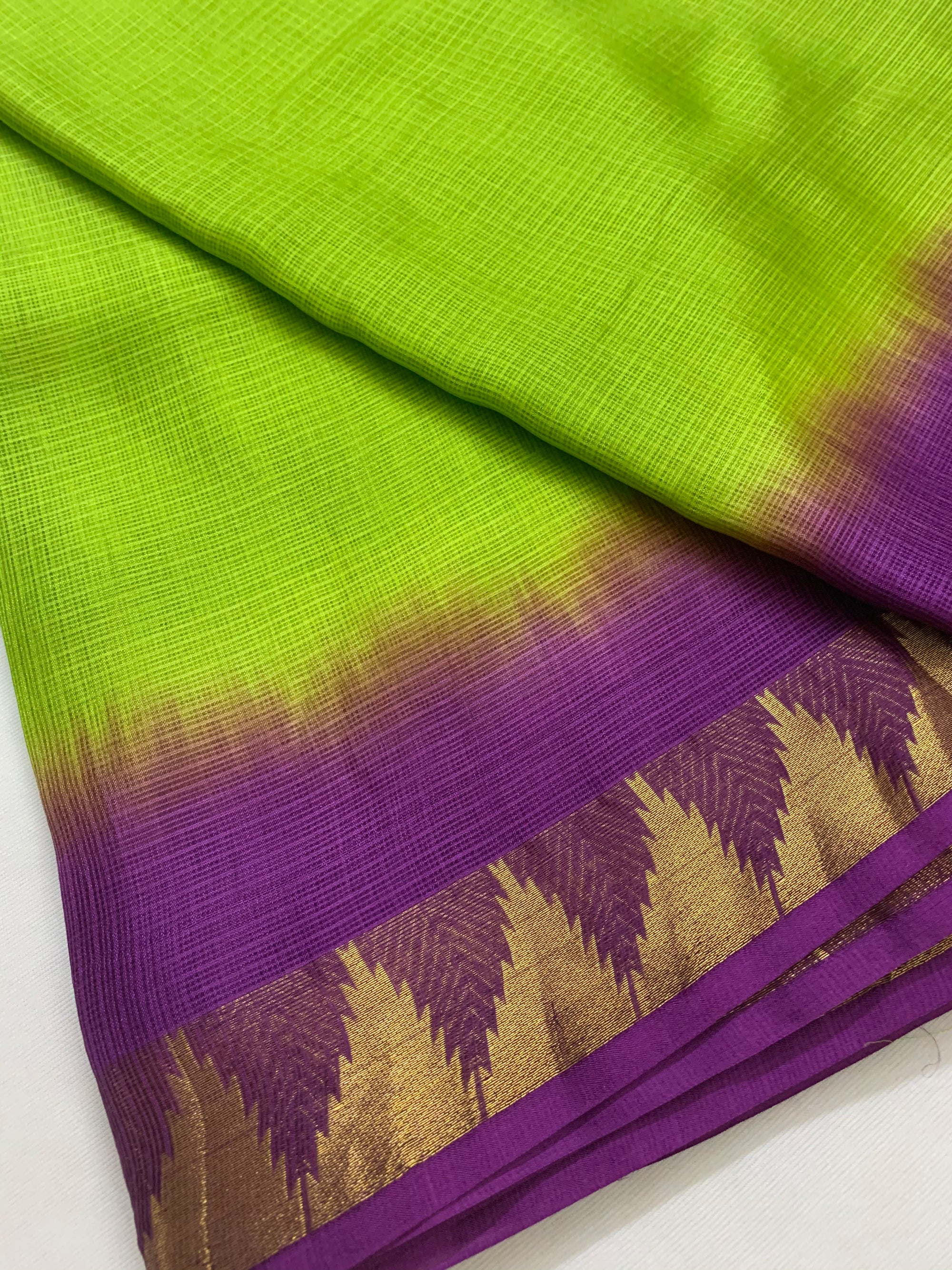 Pure kota silk saree with temple border