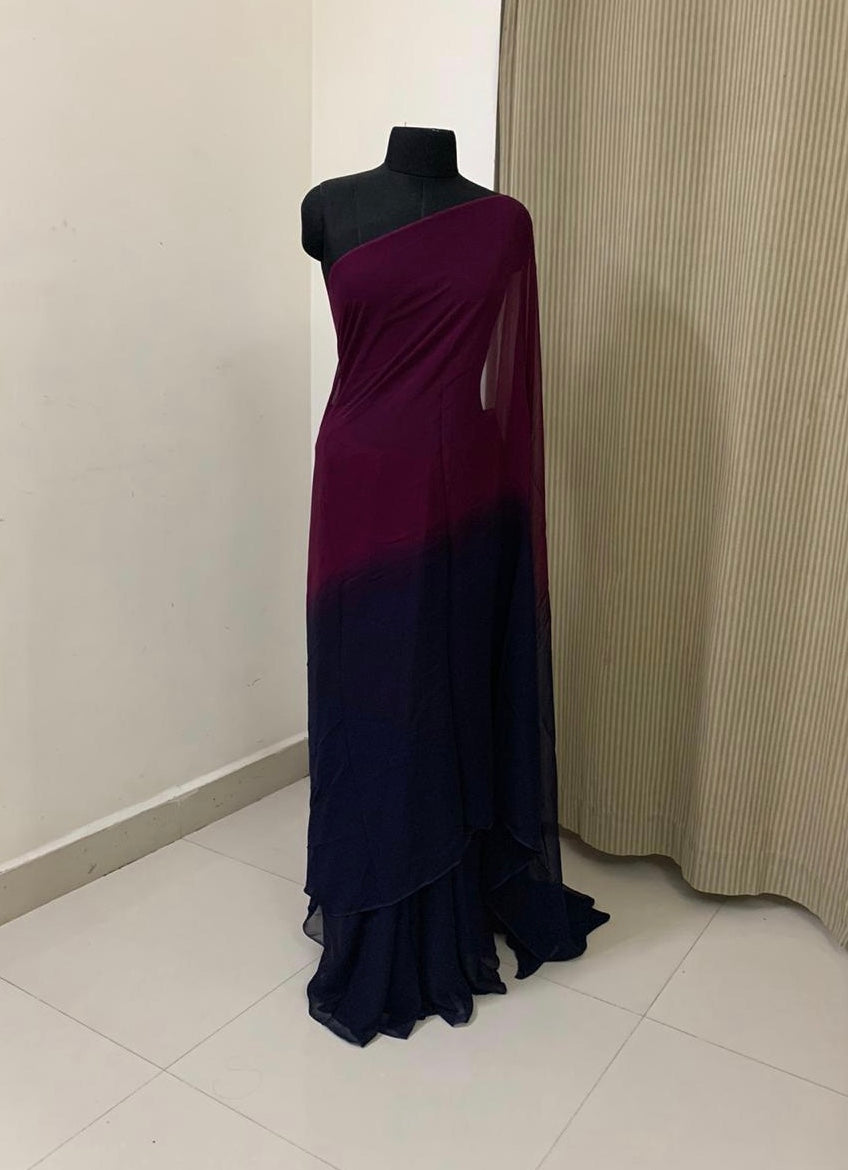 Shaded georgette saree