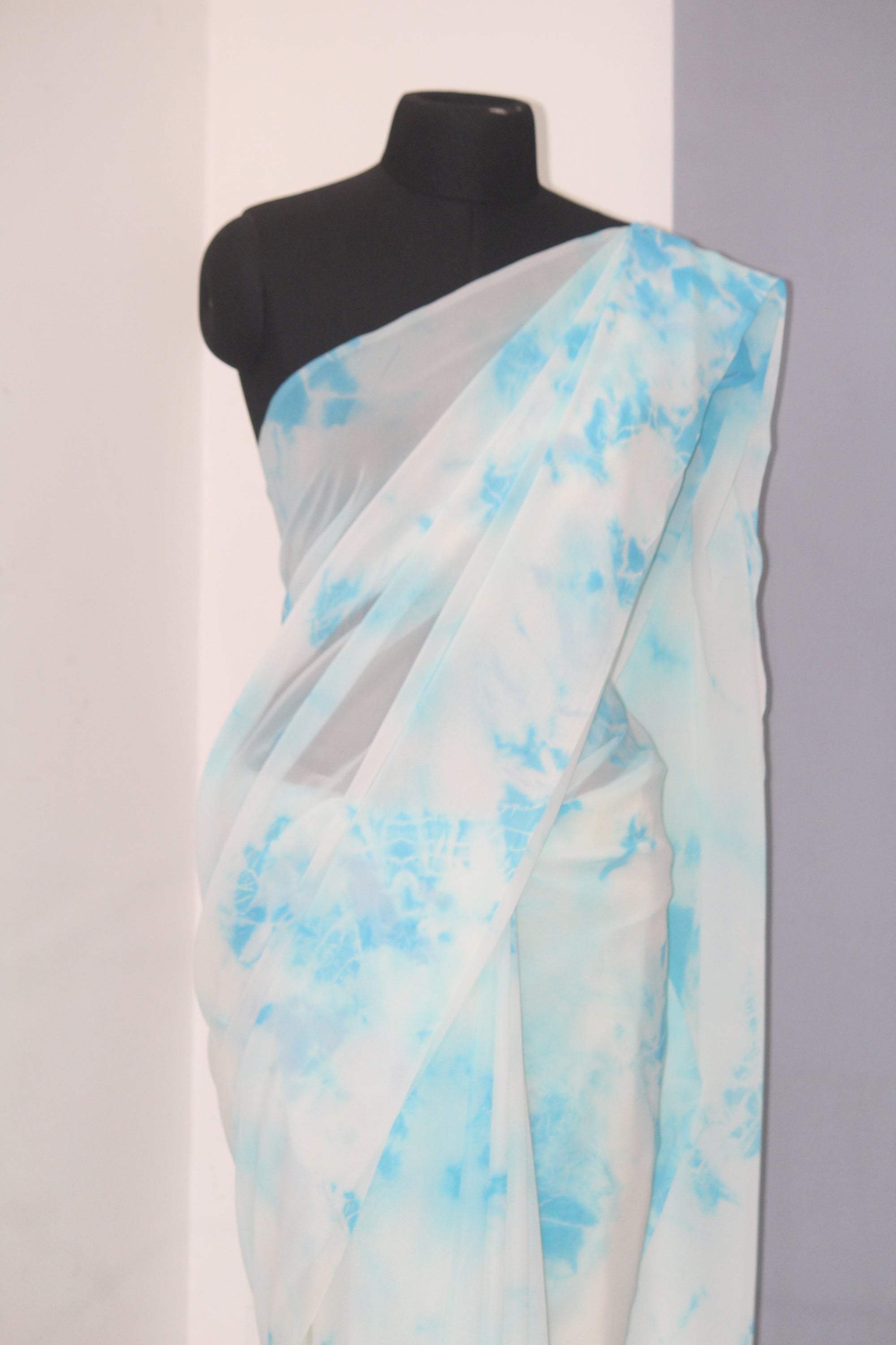 Shibori tie and dye pure georgette saree