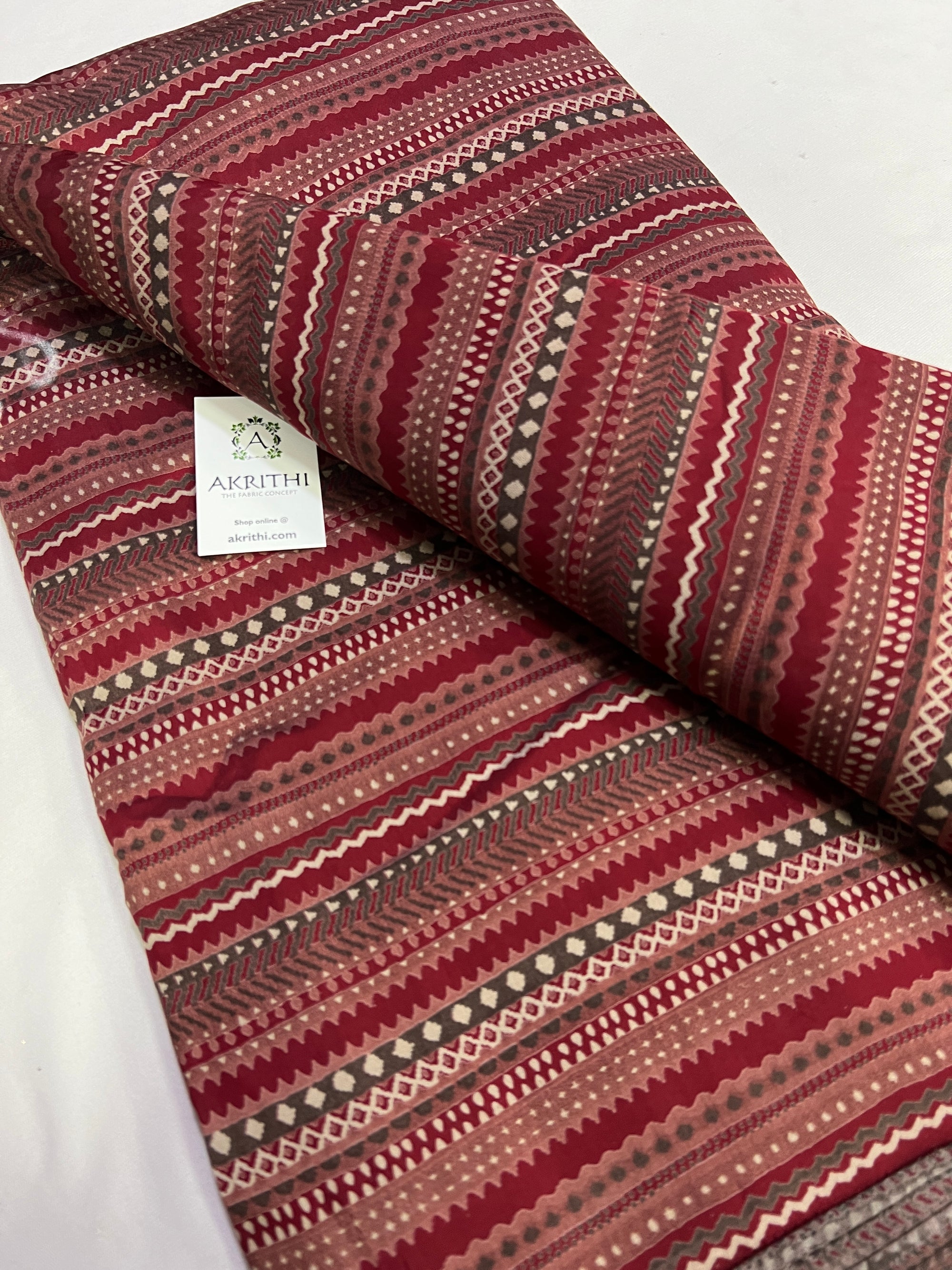 Printed silk fabric