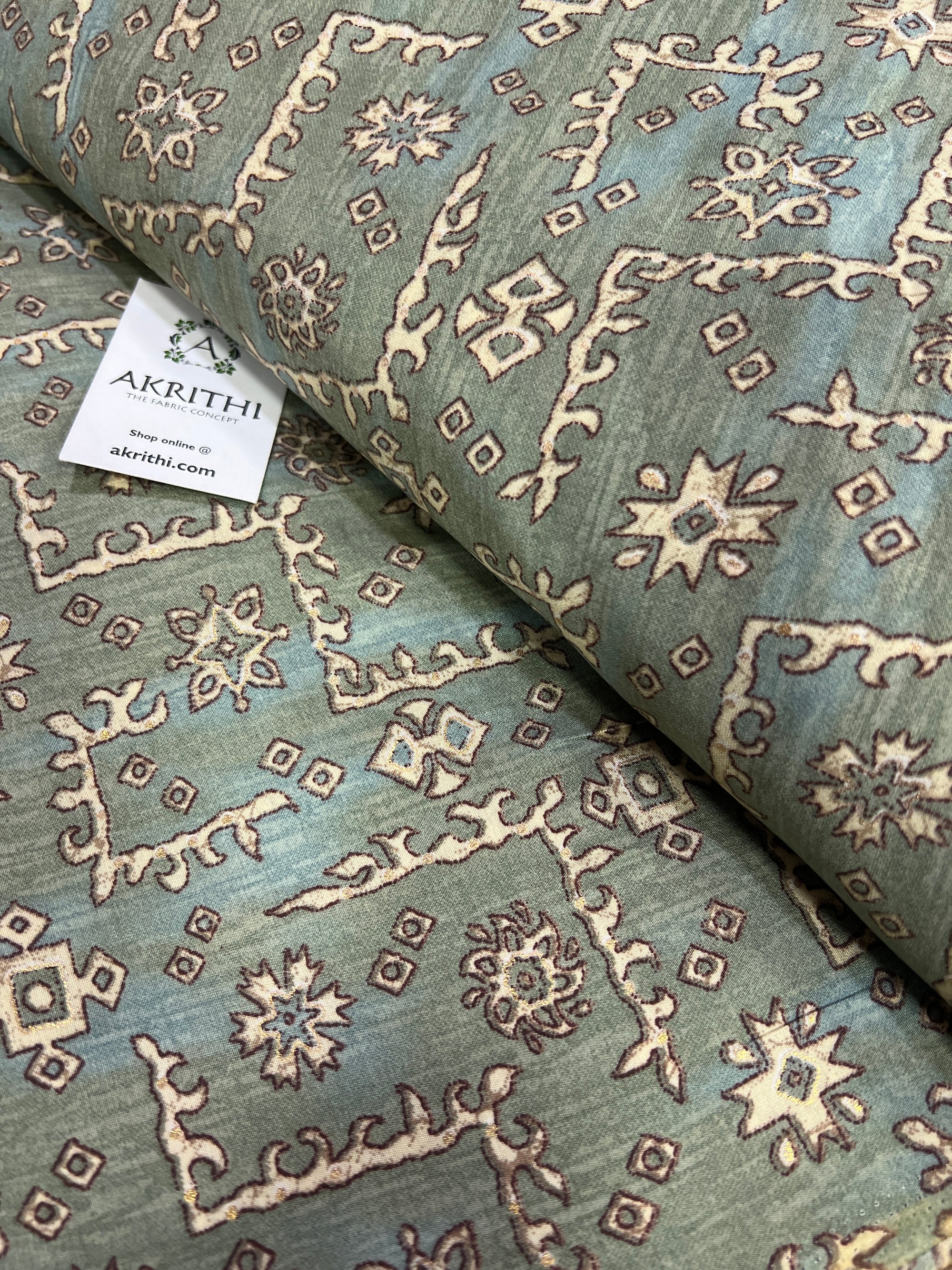 Digital printed silk fabric