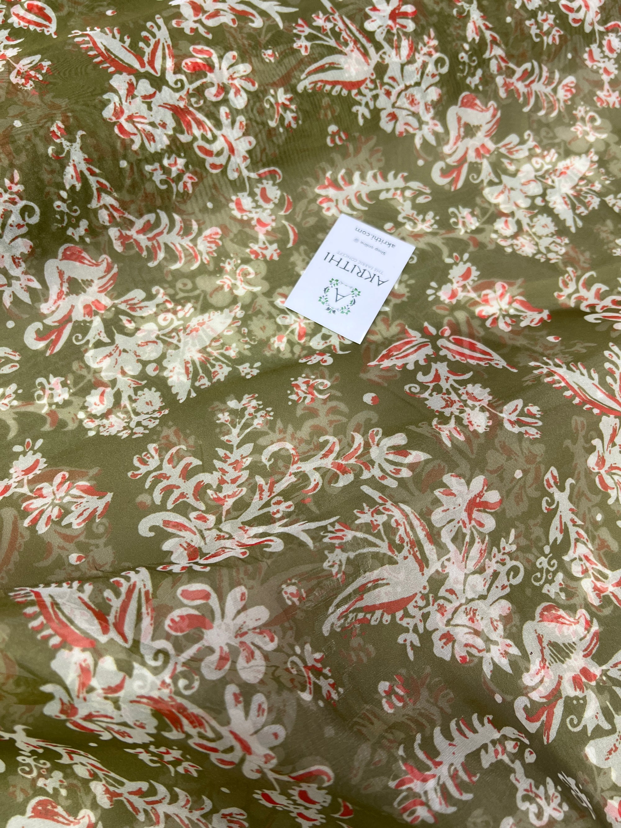 Digital floral Printed organza fabric