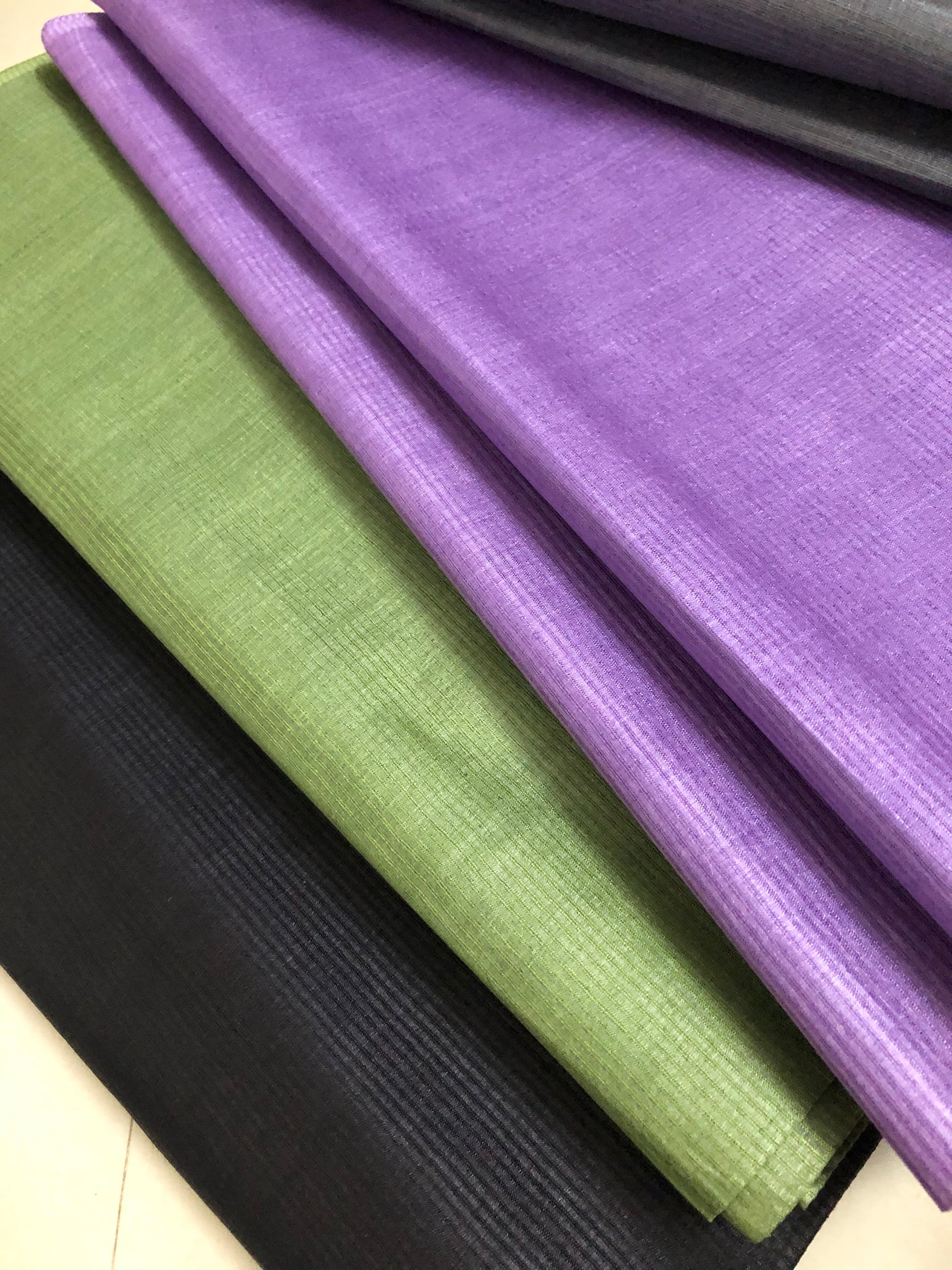 Self woven Striped pure tussar silk kurta fabric 2.5 metres