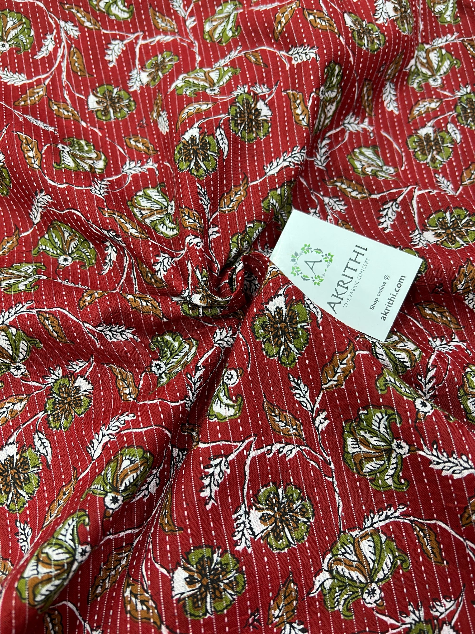 Kantha Printed pure cotton fabric