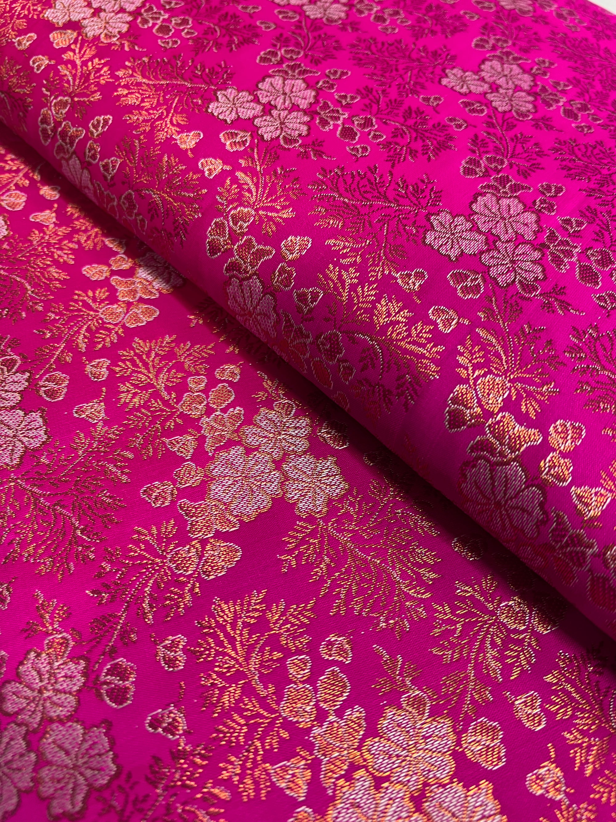 Banarasi brocade fabric with copper zari