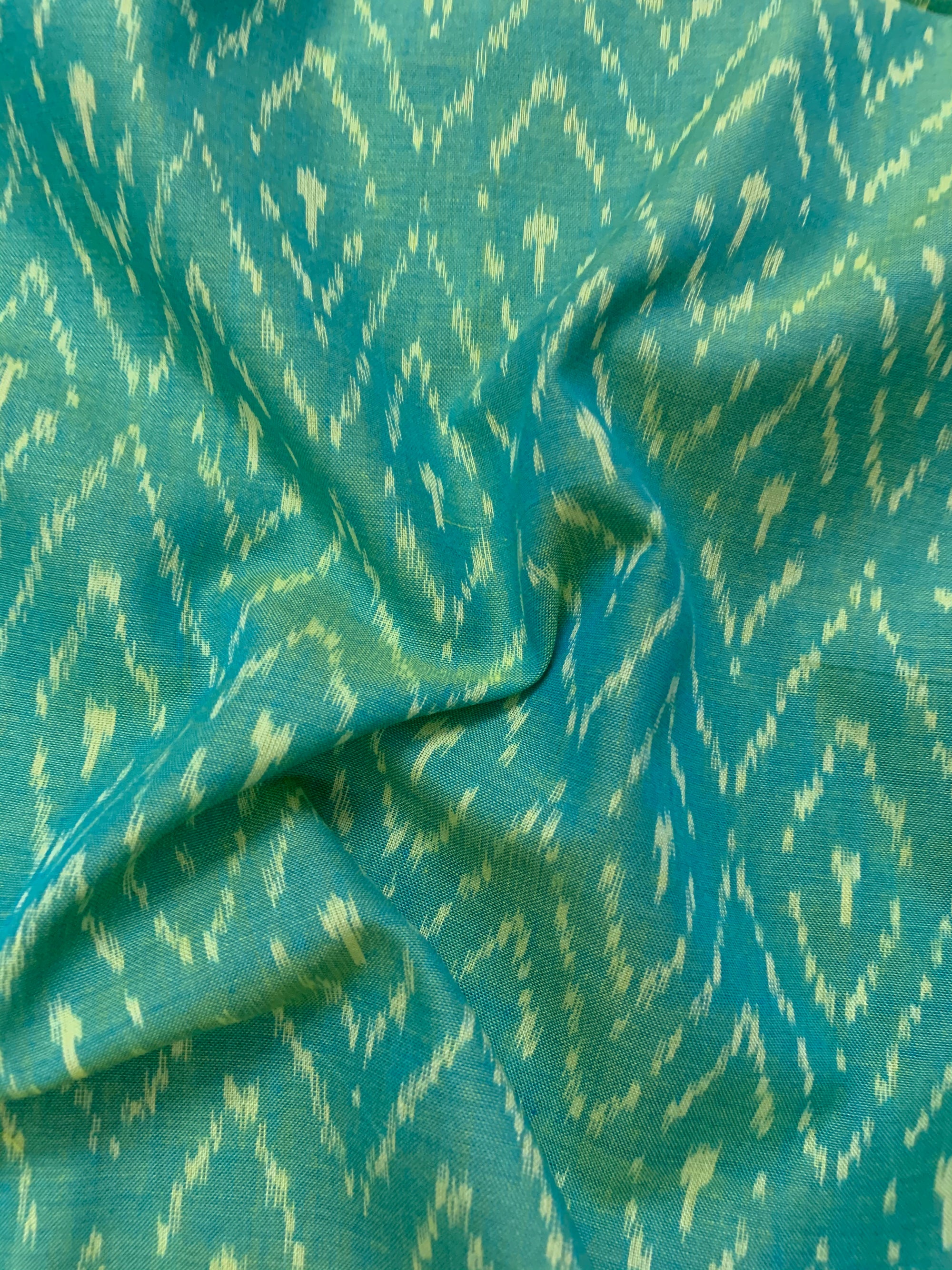 Ikat mercerised cotton fabric