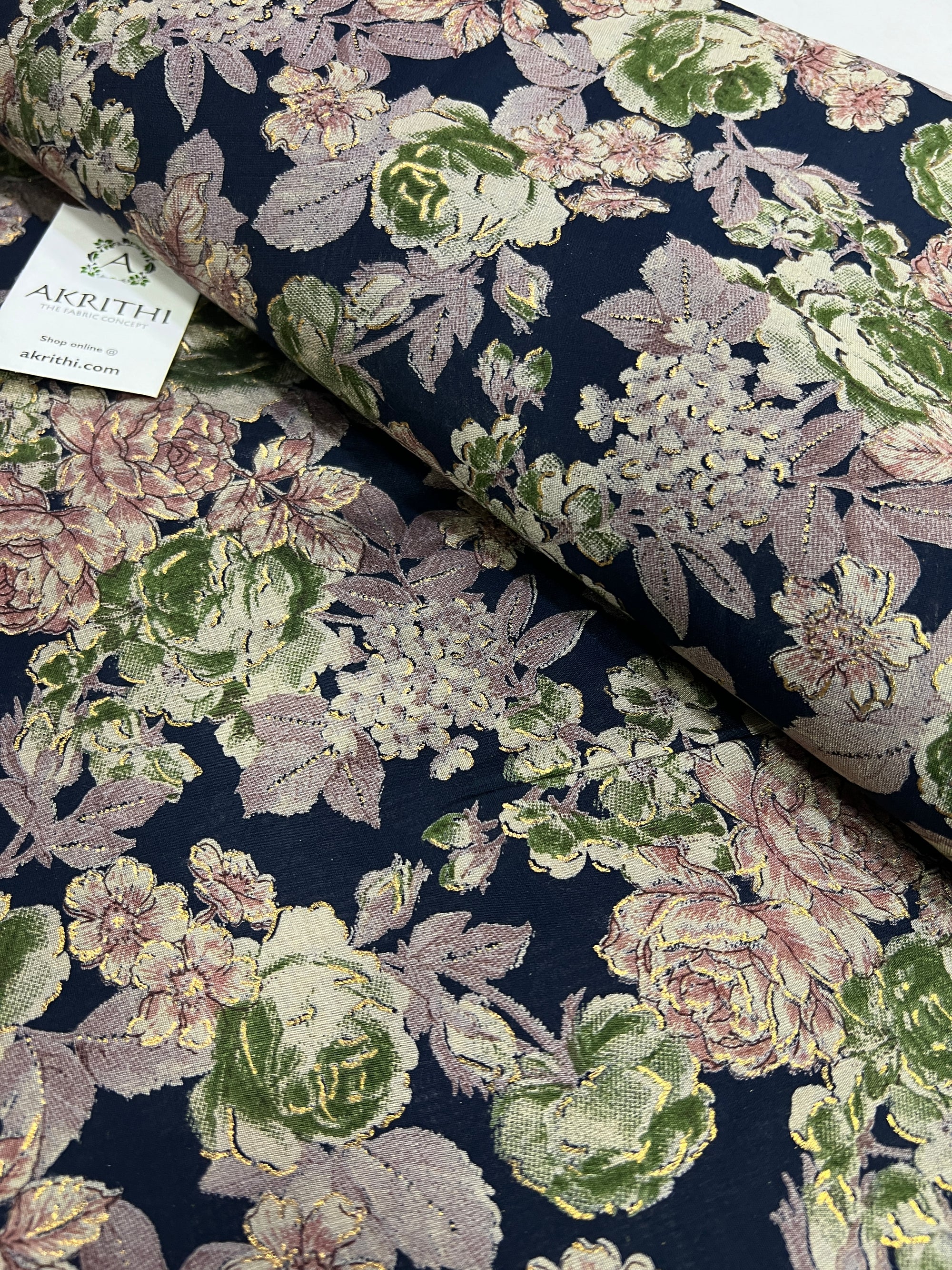 Digital printed silk fabric