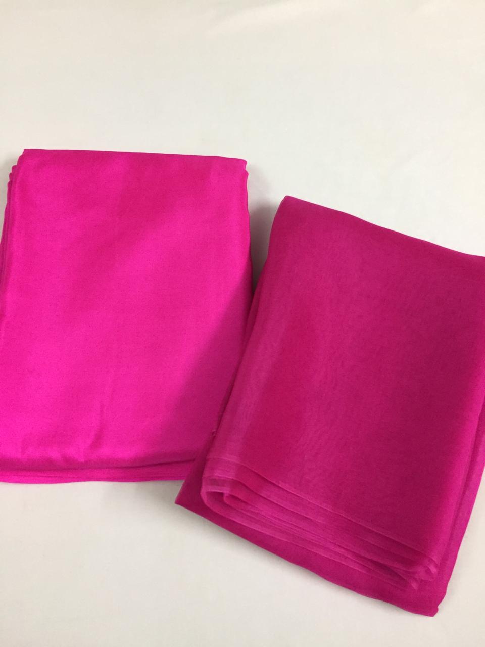 Habutai silk top with organza silk dupatta