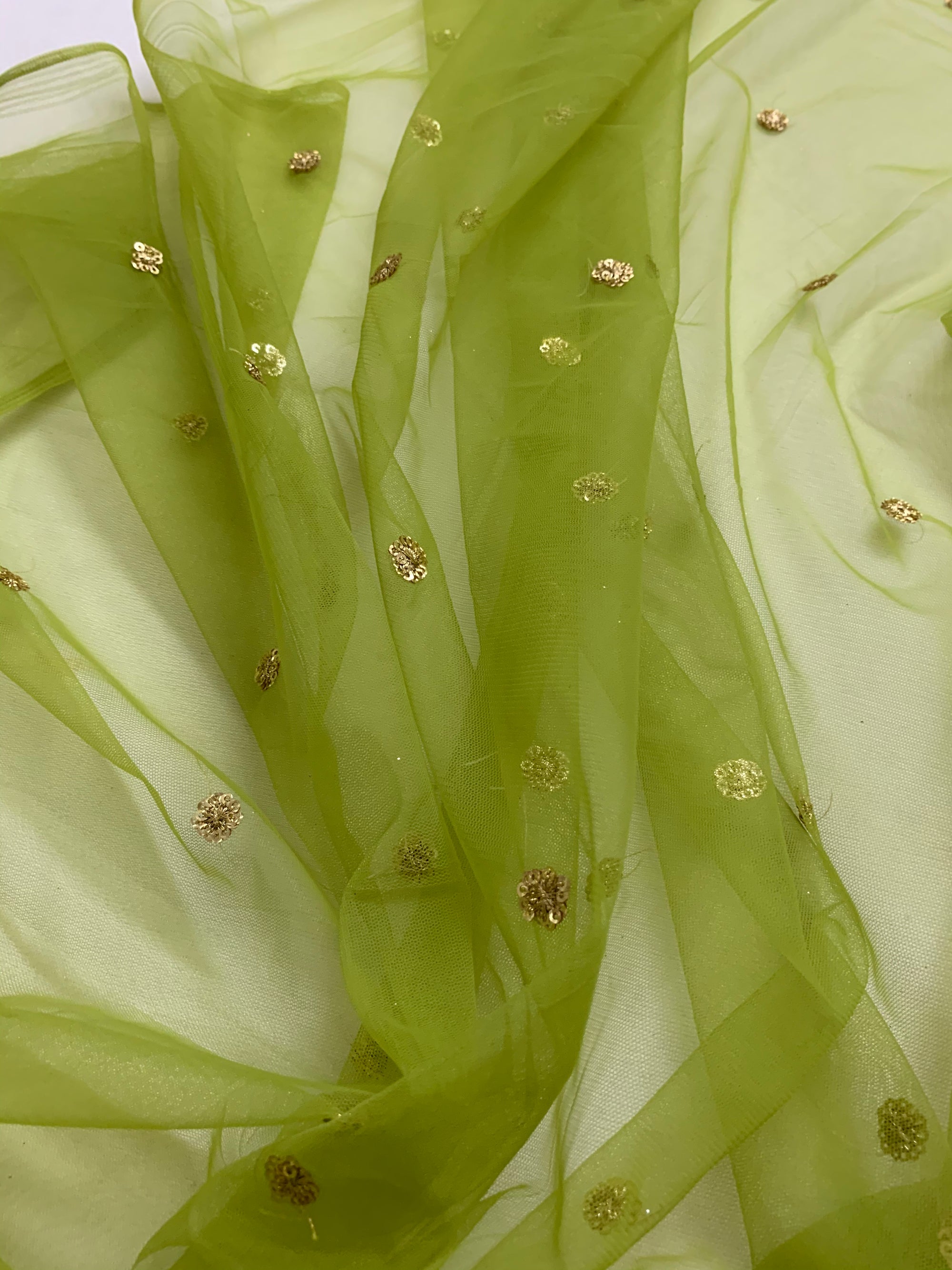 Embroidery on net fabric 1.7 metres cut