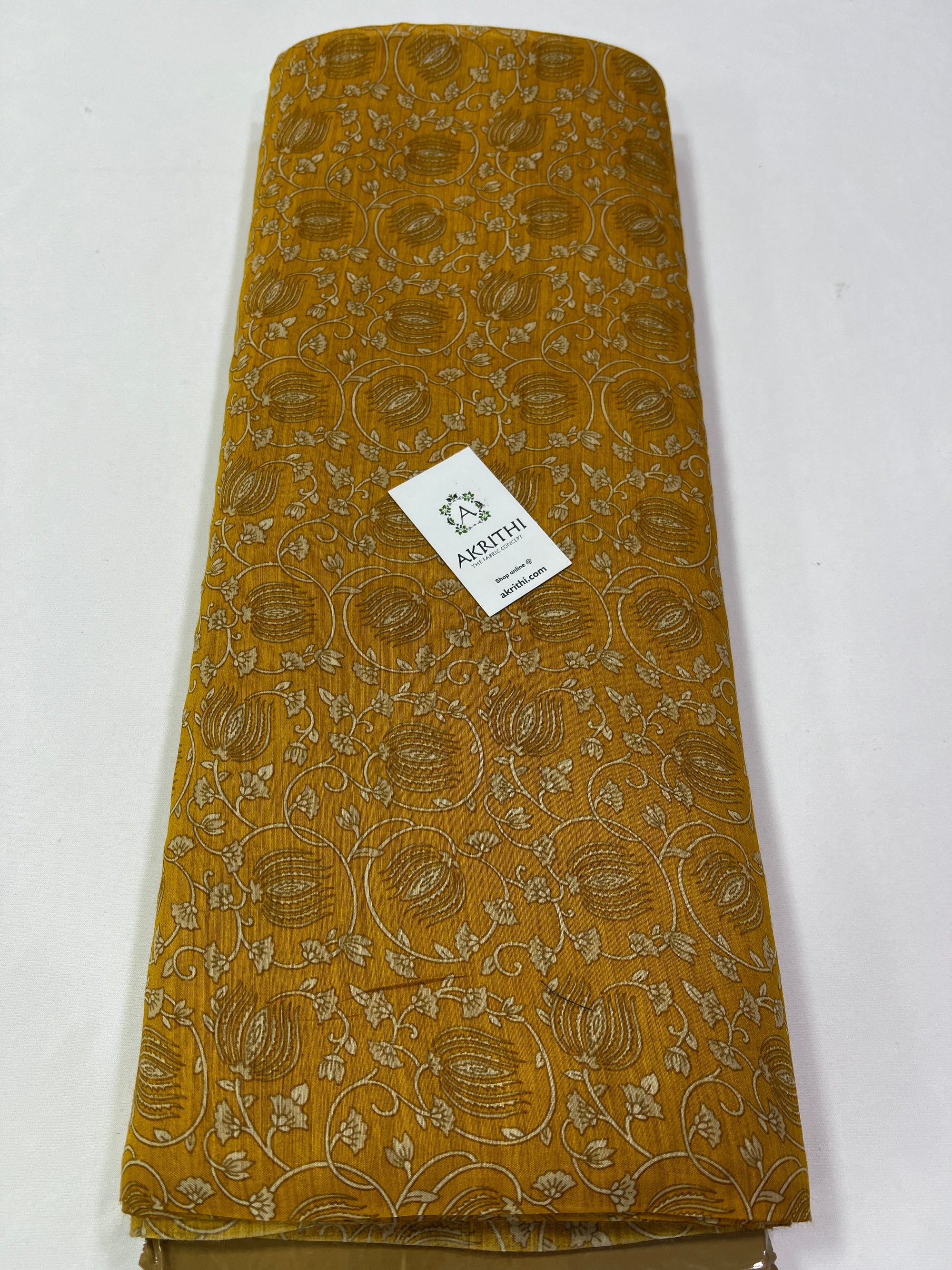 Printed handloom pure munga silk fabric