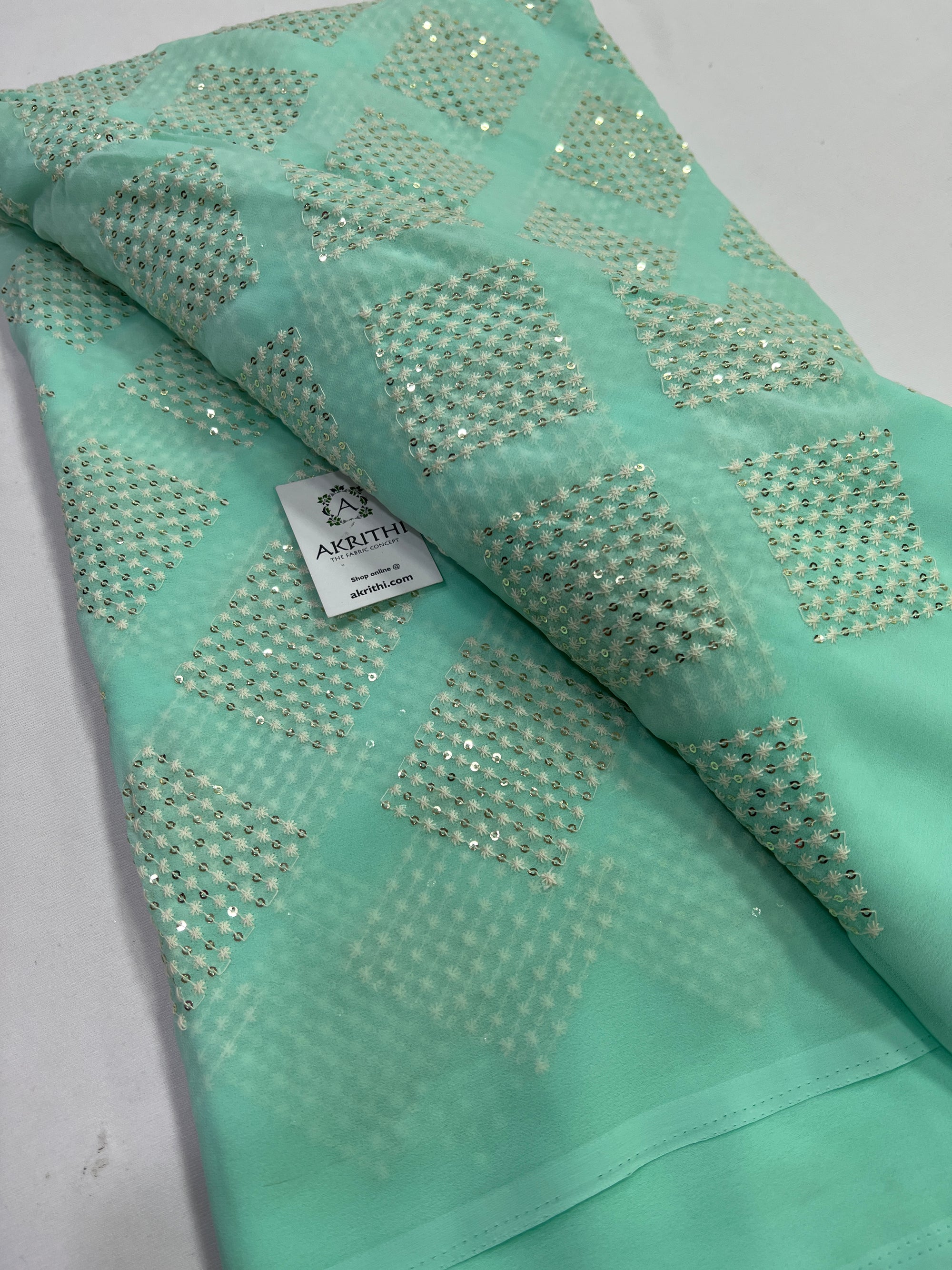 Embroidery on georgette fabric