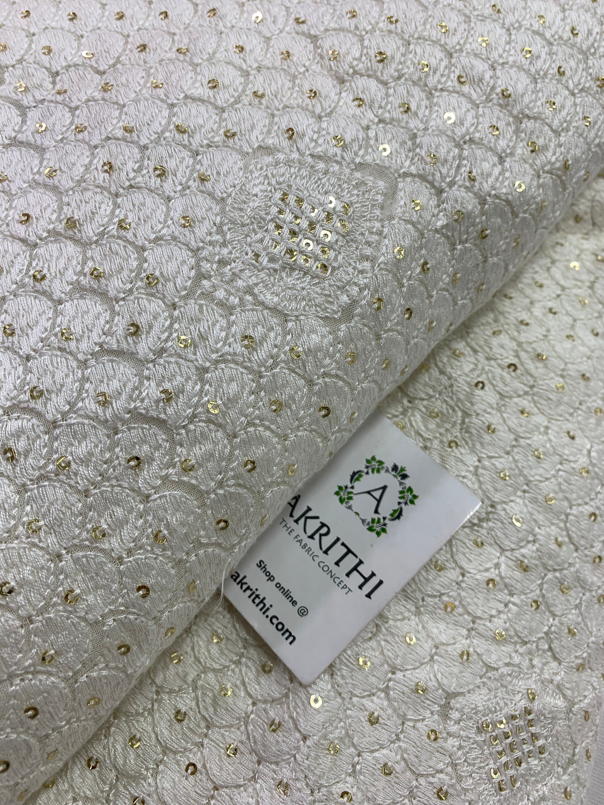 Embroidery on dyeable pure georgette fabric