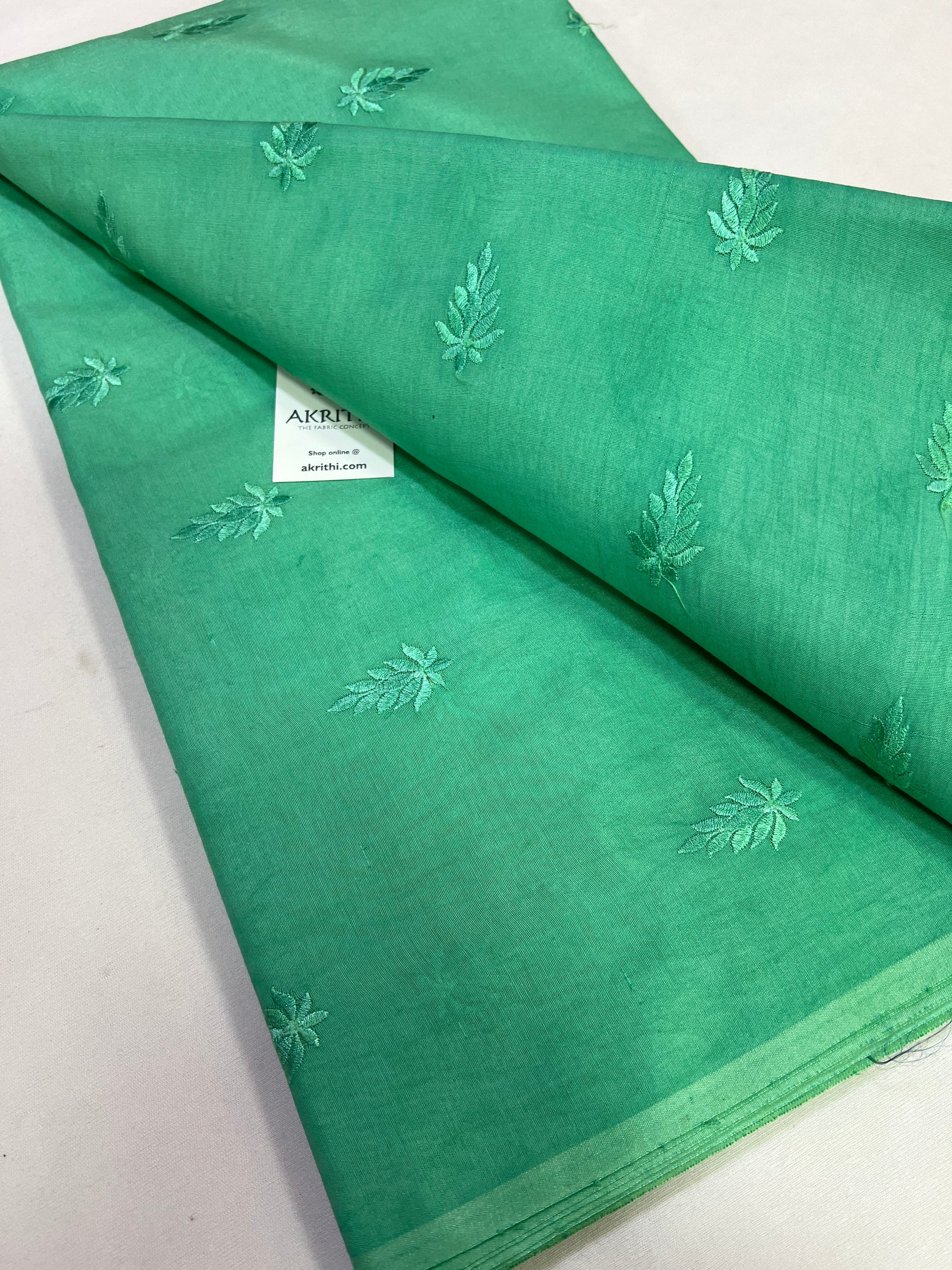 Chanderi embroidered fabric