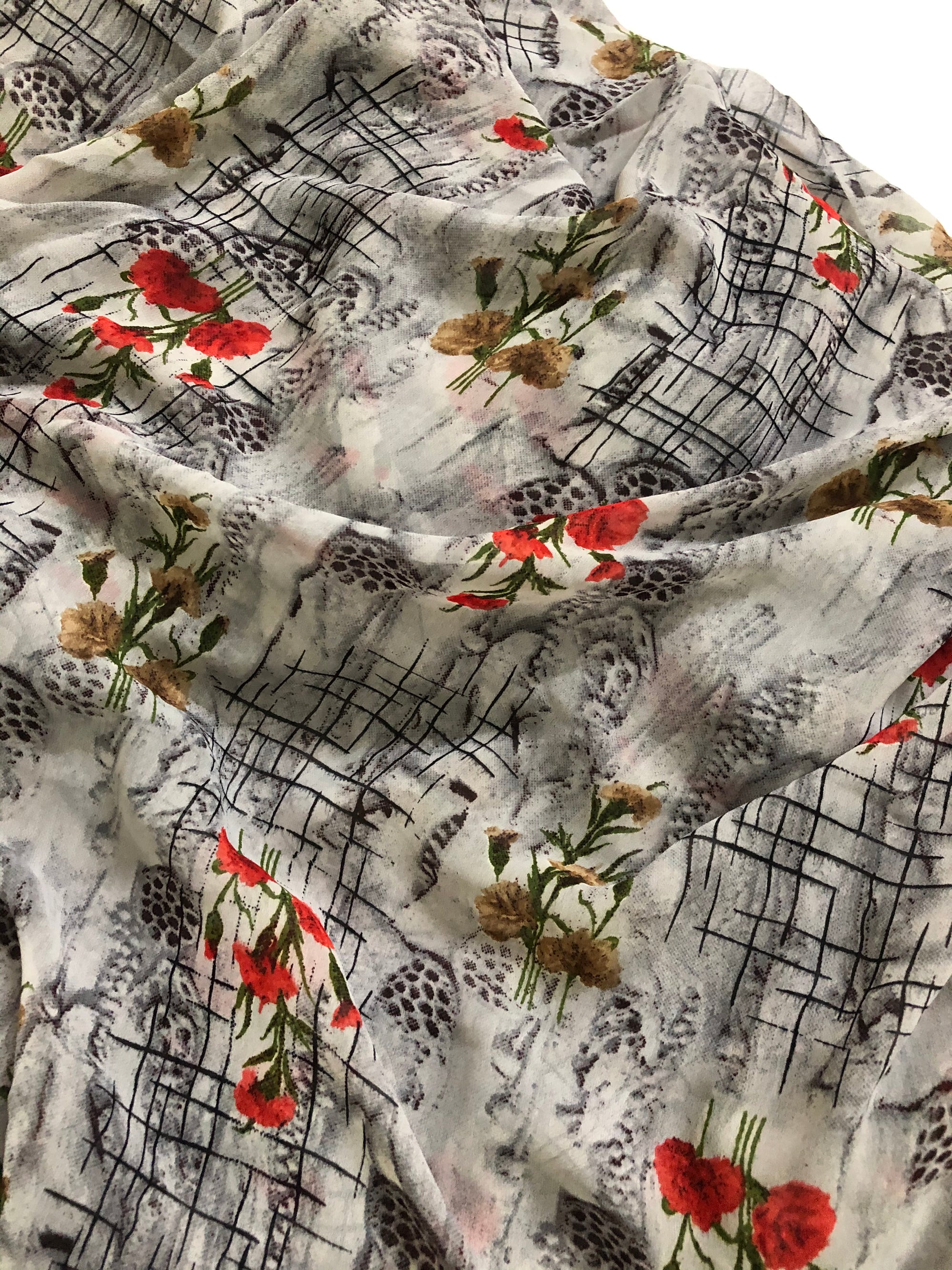 Printed georgette fabric