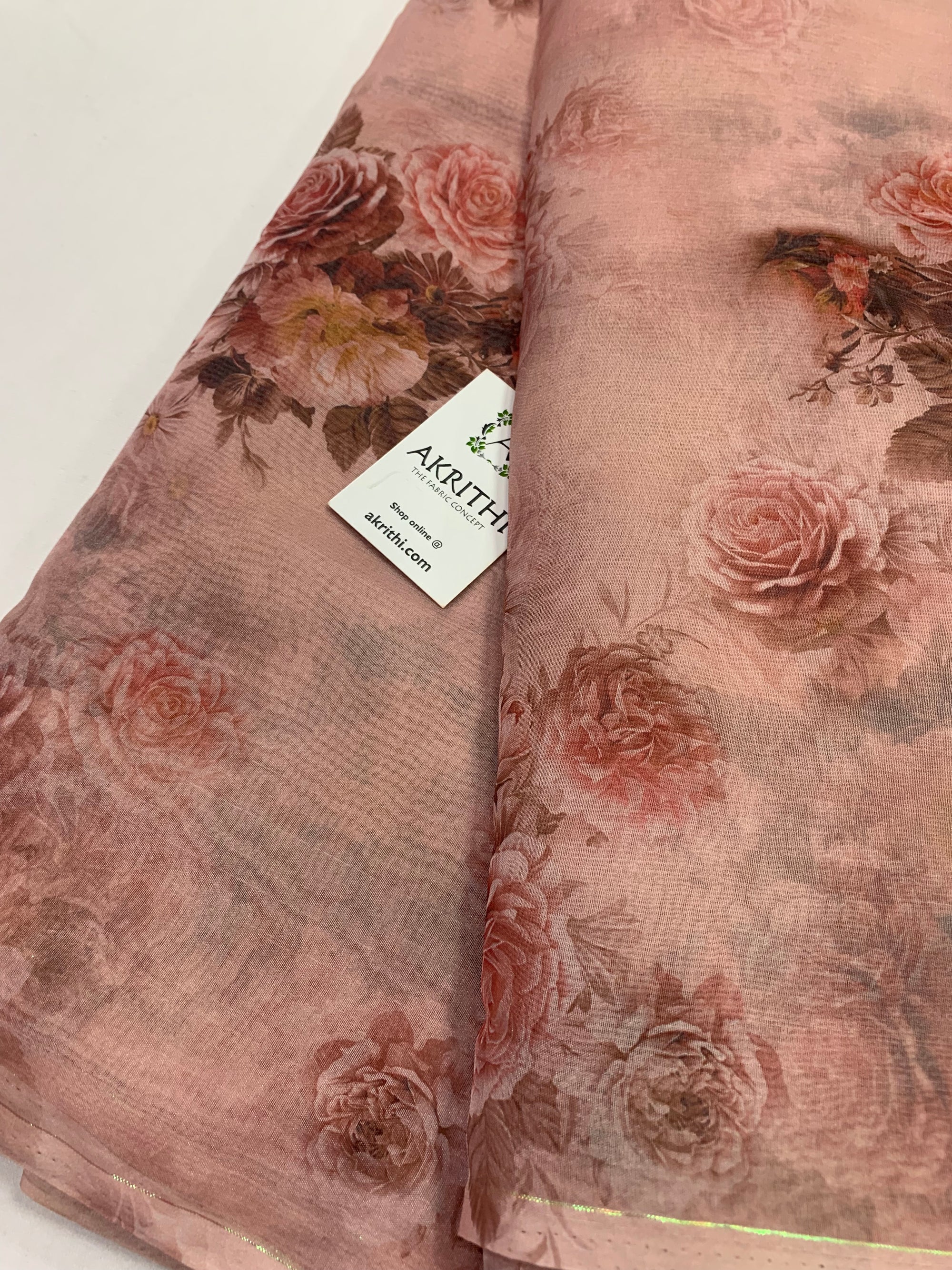 Digital floral Printed organza fabric