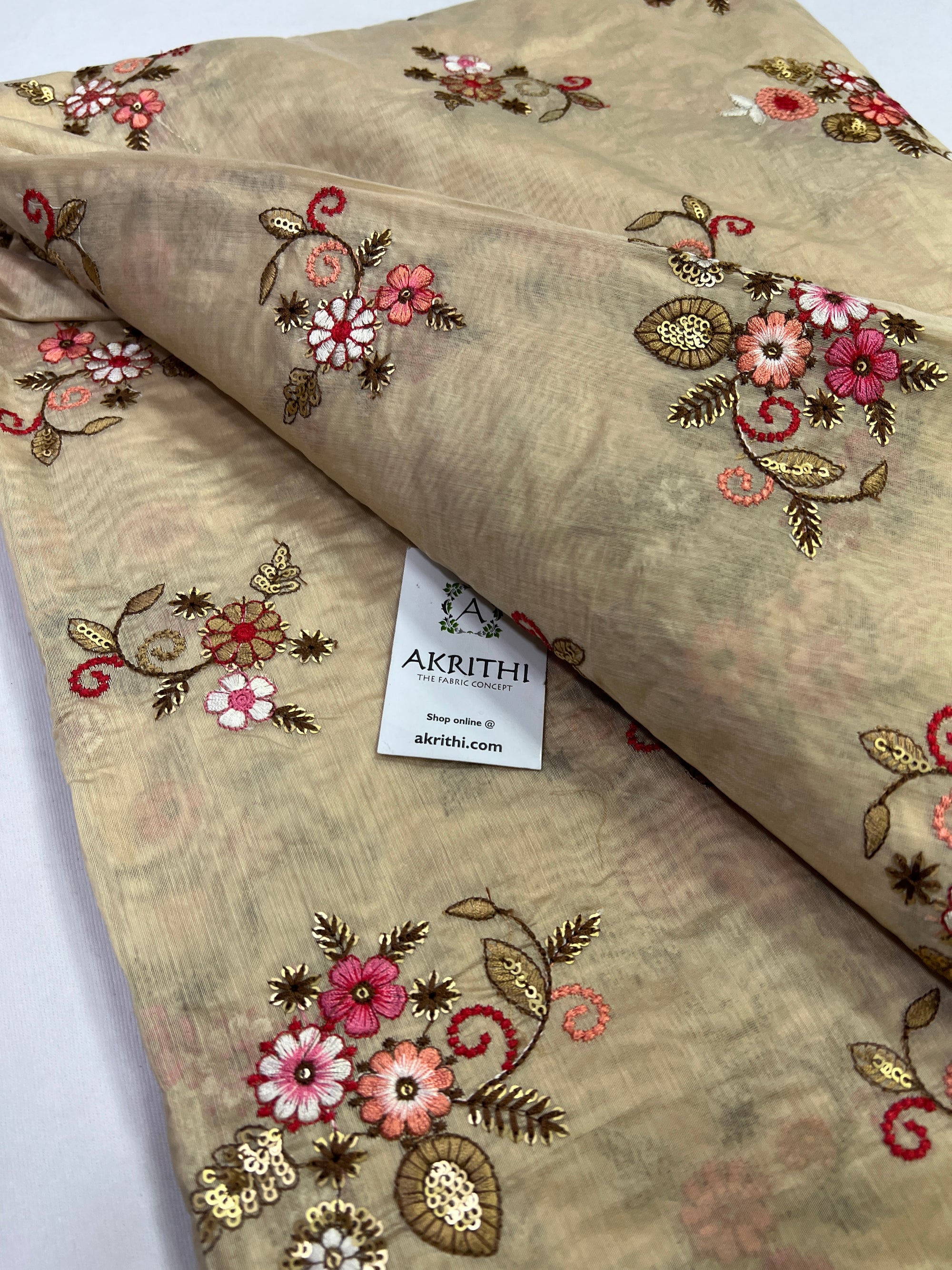 Embroidery on chanderi fabric