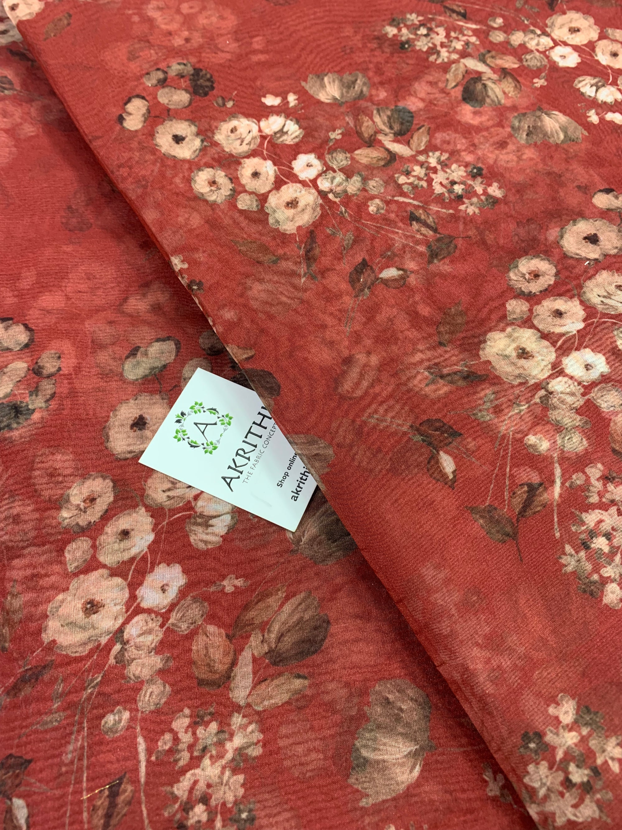 Digital floral Printed organza fabric