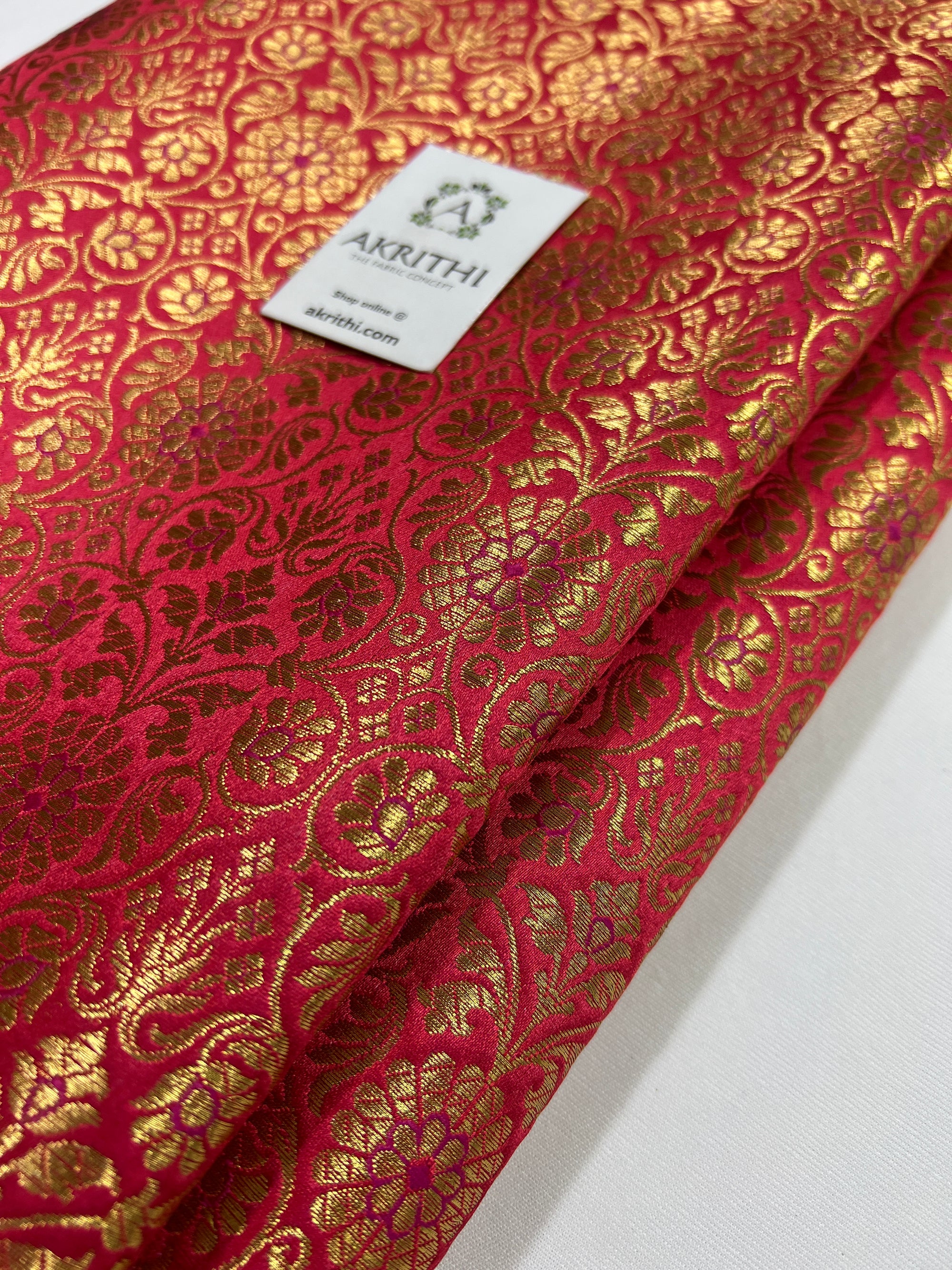Banarasi brocade fabric pink