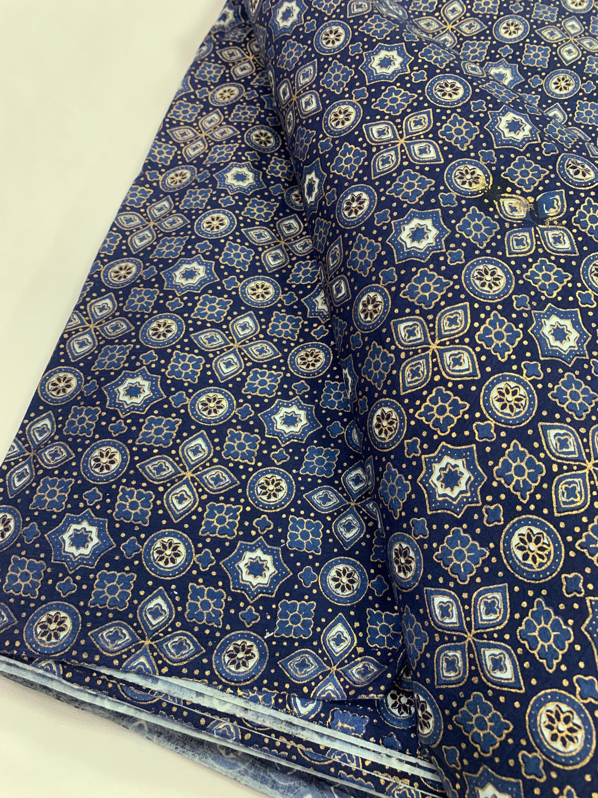Gold Printed pure cotton fabric