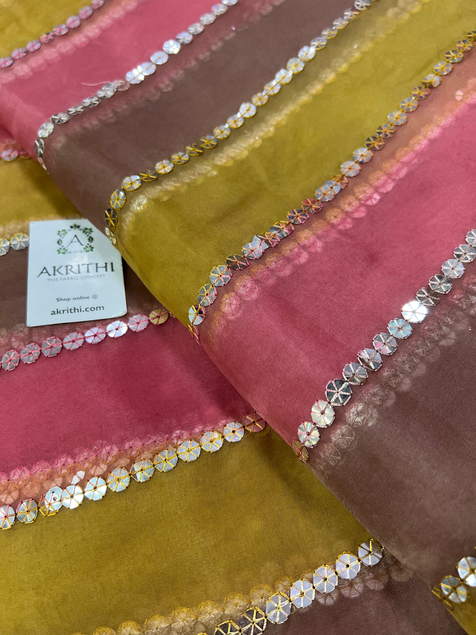 Embroidery on Organza fabric