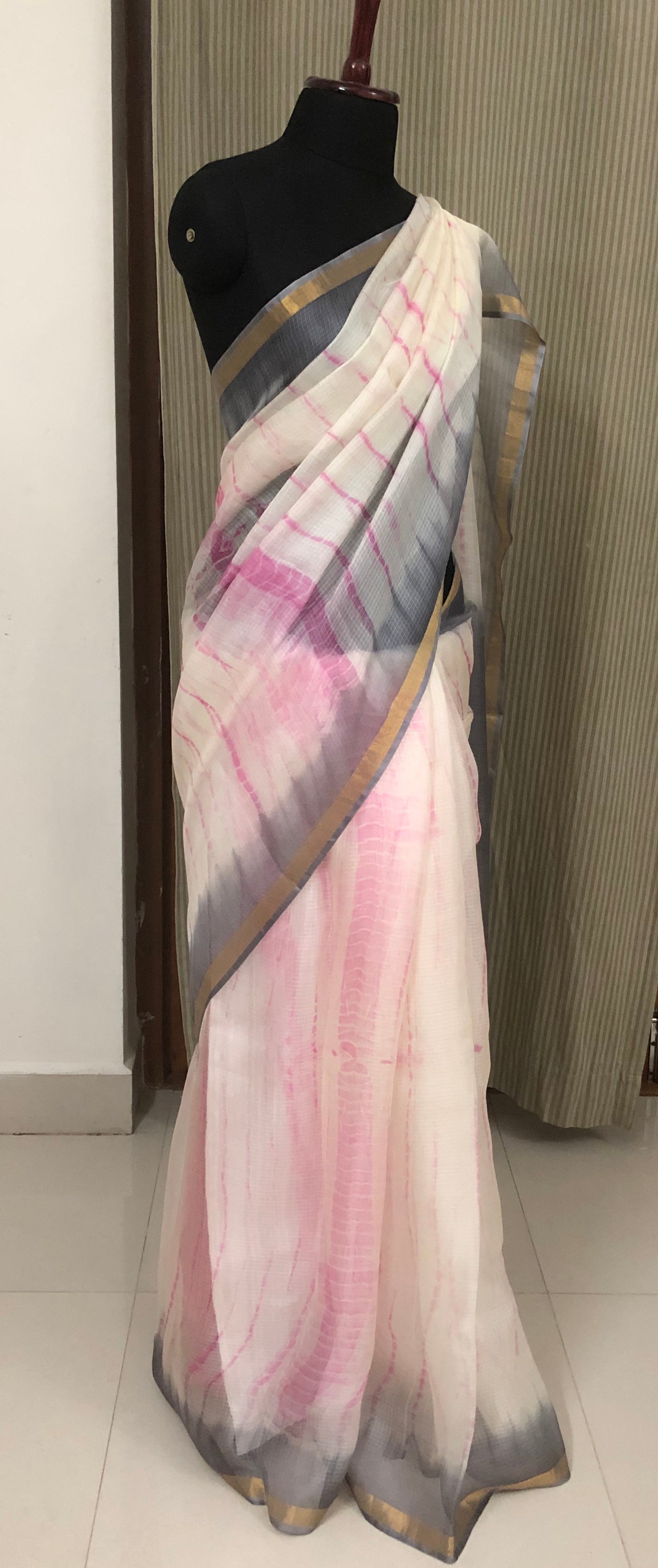 Tie and dye pure kota silk saree