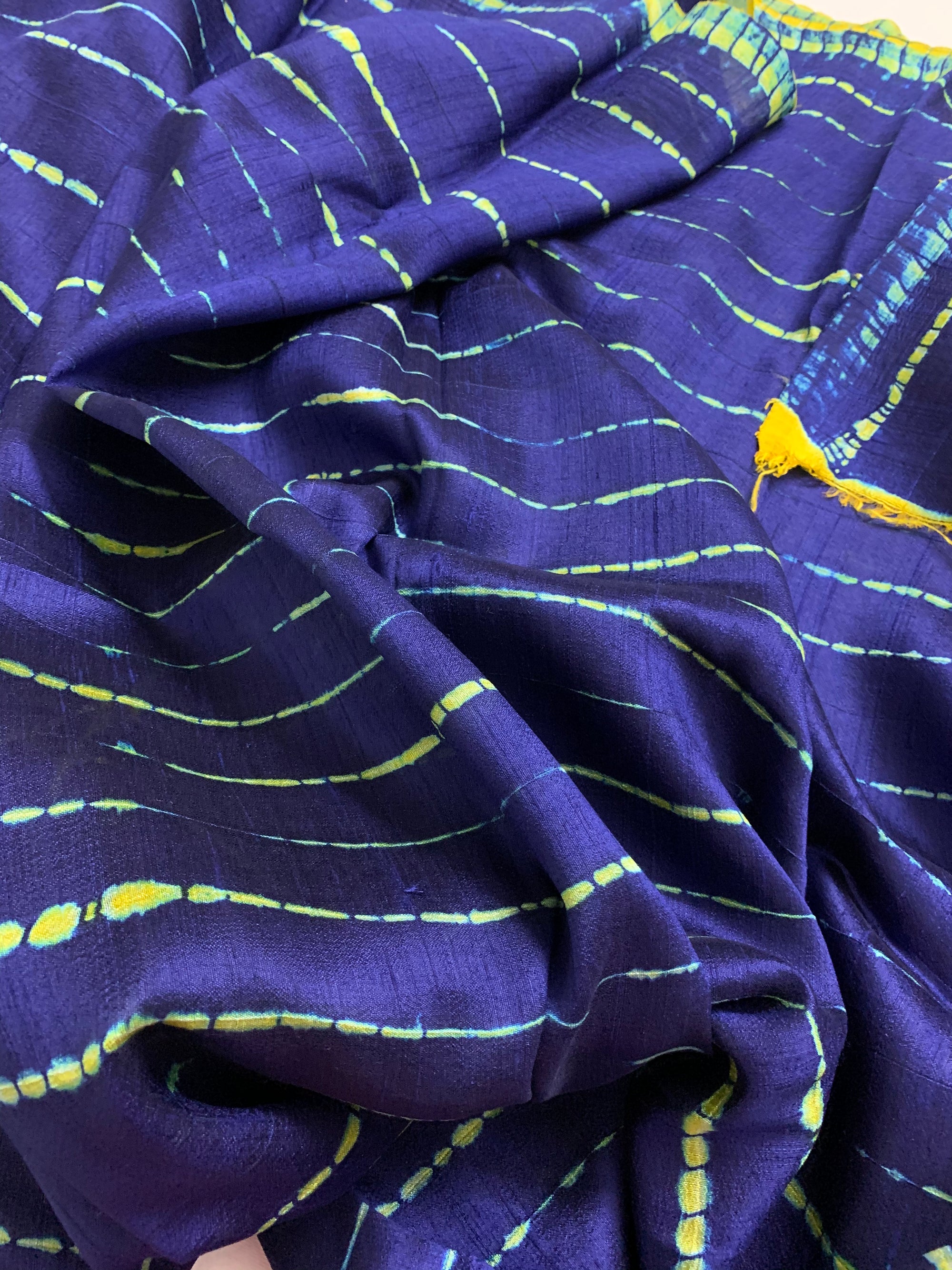 Shibori tie and dye pure raw silk kurta