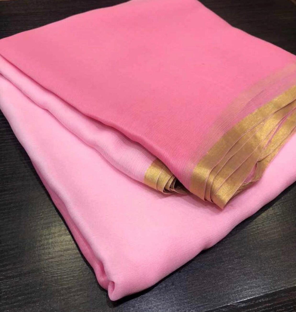 Pure silk chiffon saree